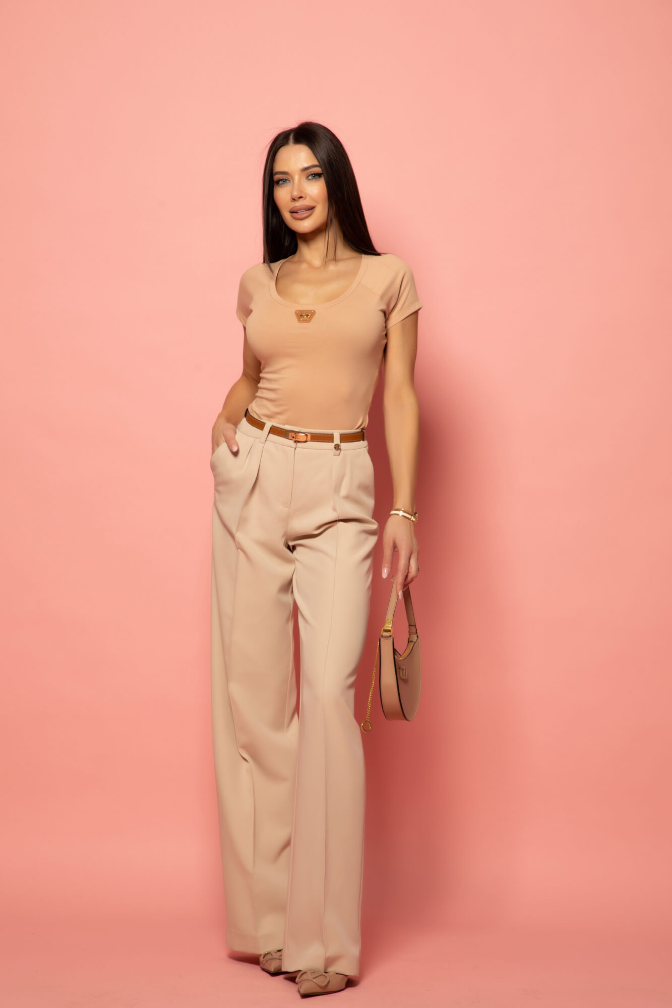 Everyday insignia Bluza Din Bumbac - Mocha - Imagine 14