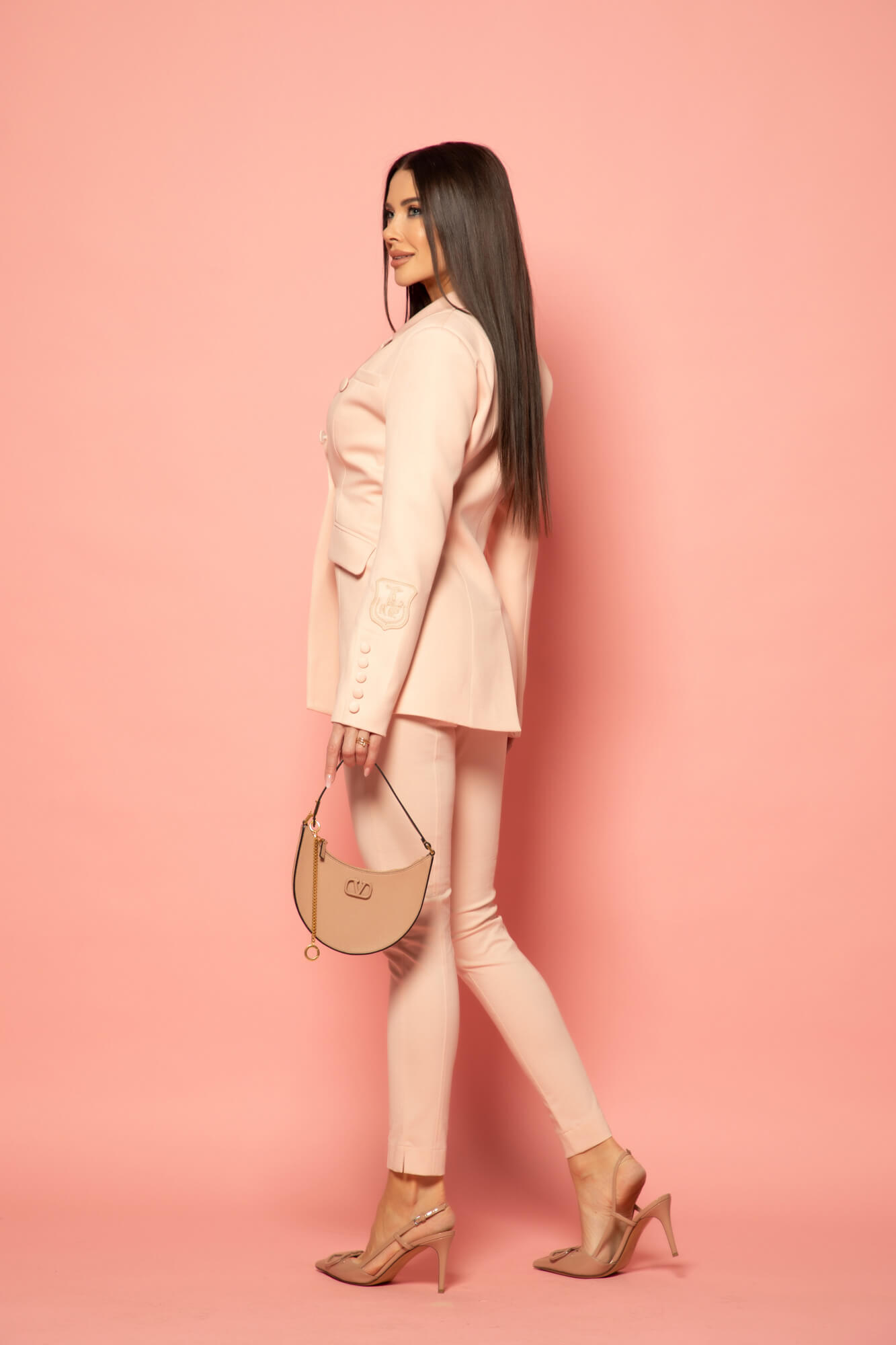 Business elegance fustă cu talie integrată - Light Pink - Imagine 38