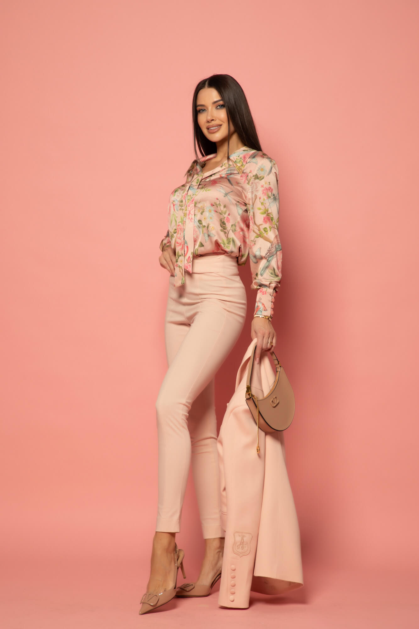 Business elegance fustă cu talie integrată - Light Pink - Imagine 30