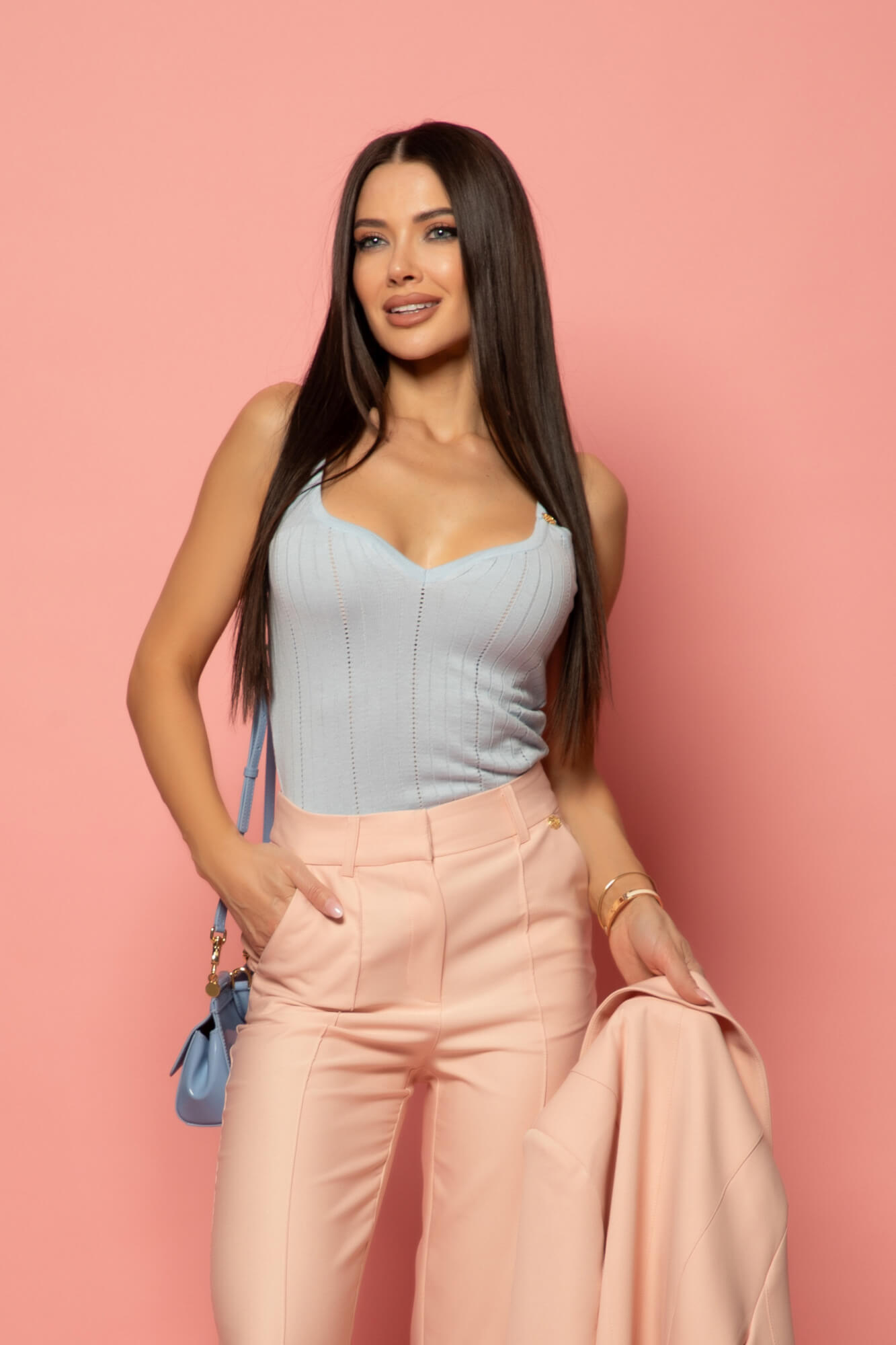 Daily Chic Top din tricotaj - Light Blue - Imagine 20