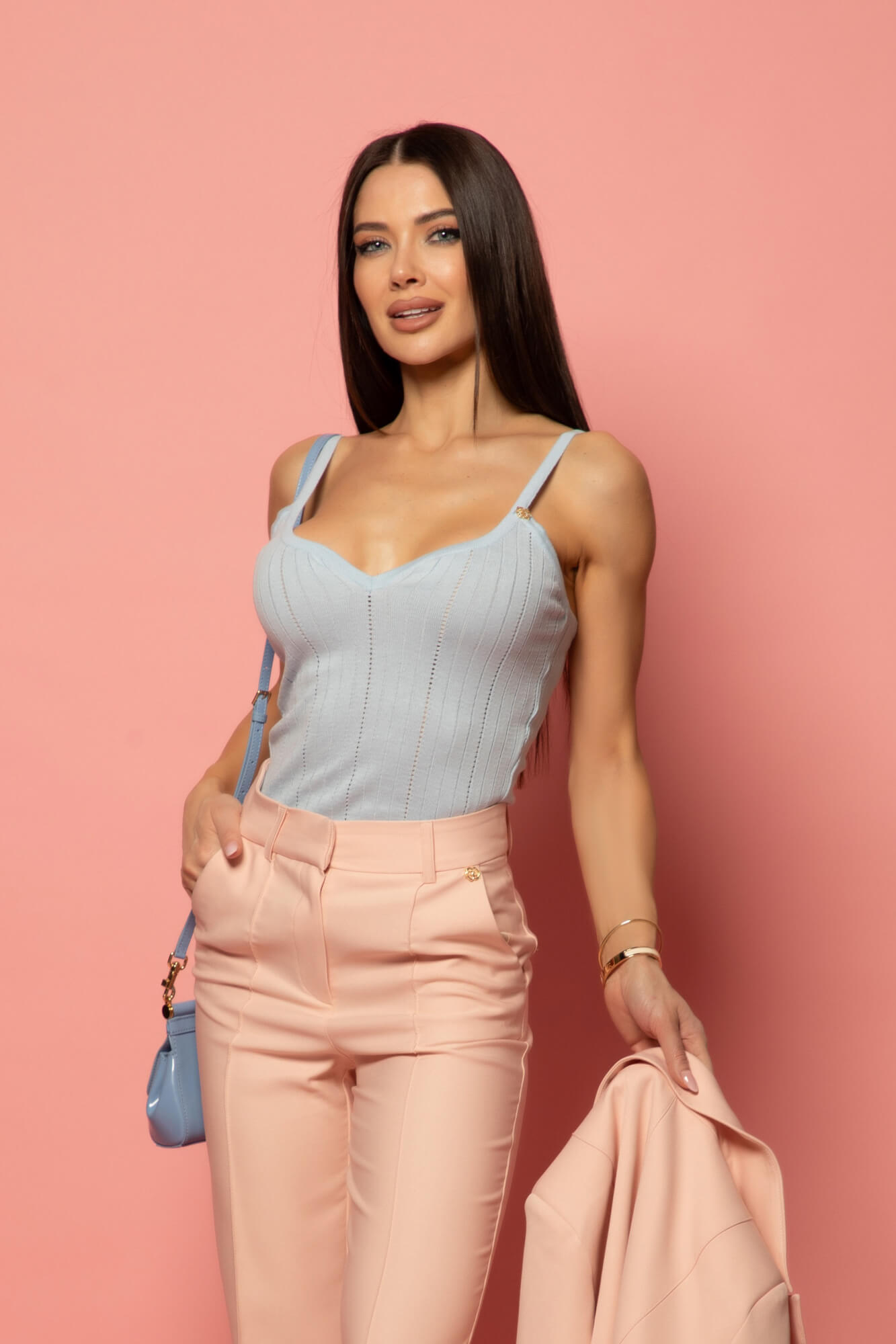 Daily Chic Top din tricotaj - Light Blue - Imagine 13