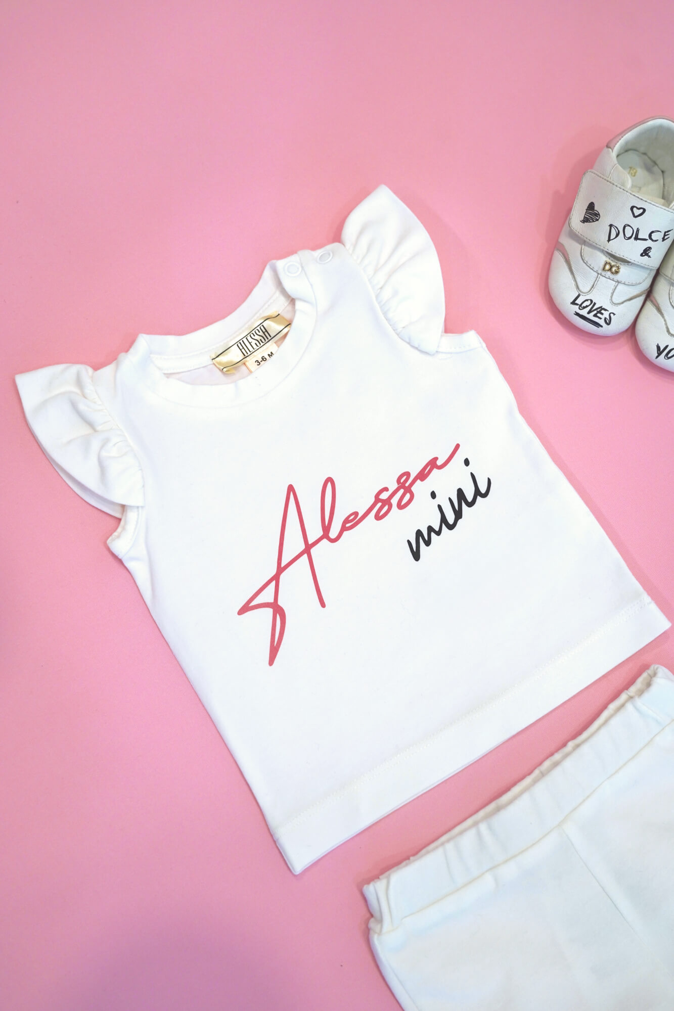 Baby Love Mini Tricou Din Bumbac - Ecru - Imagine 6