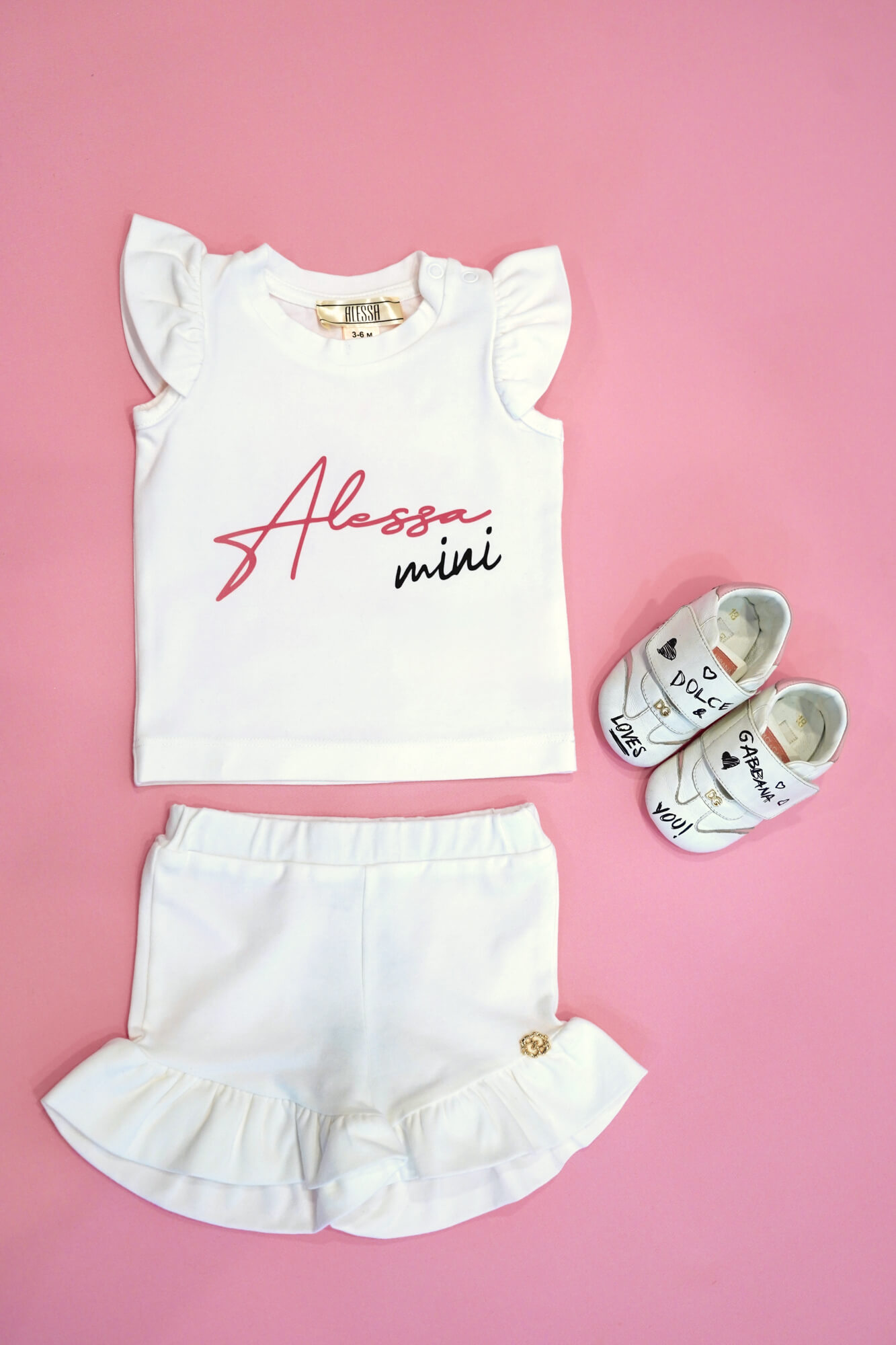 Baby Love Mini Pantalon Scurt - Ecru - Imagine 5