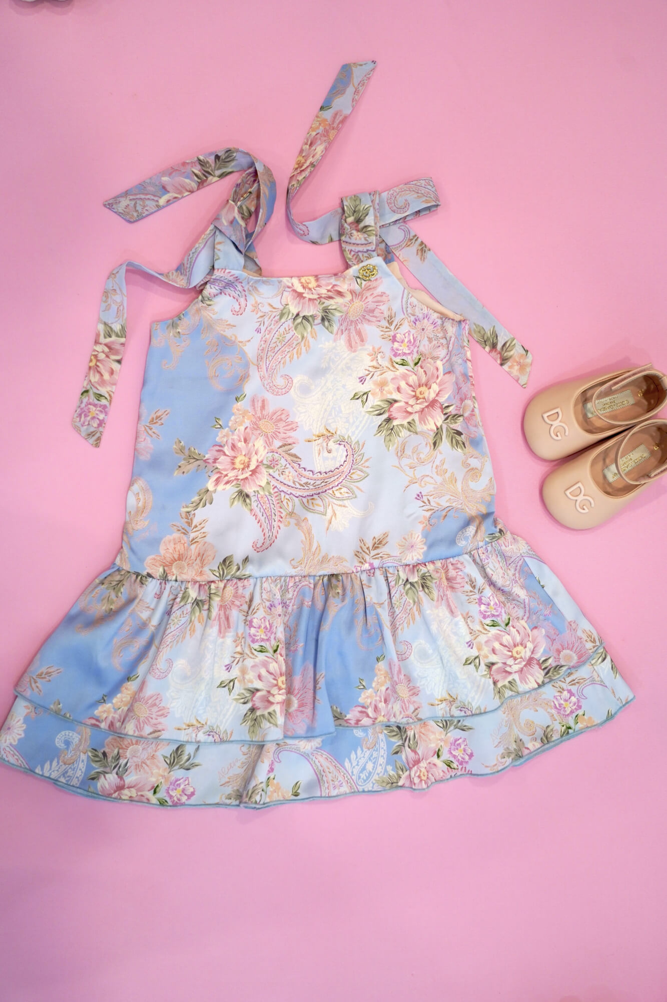 A Touch of Romance Mini Ruffles Rochie - Vista Blue - Imagine 7