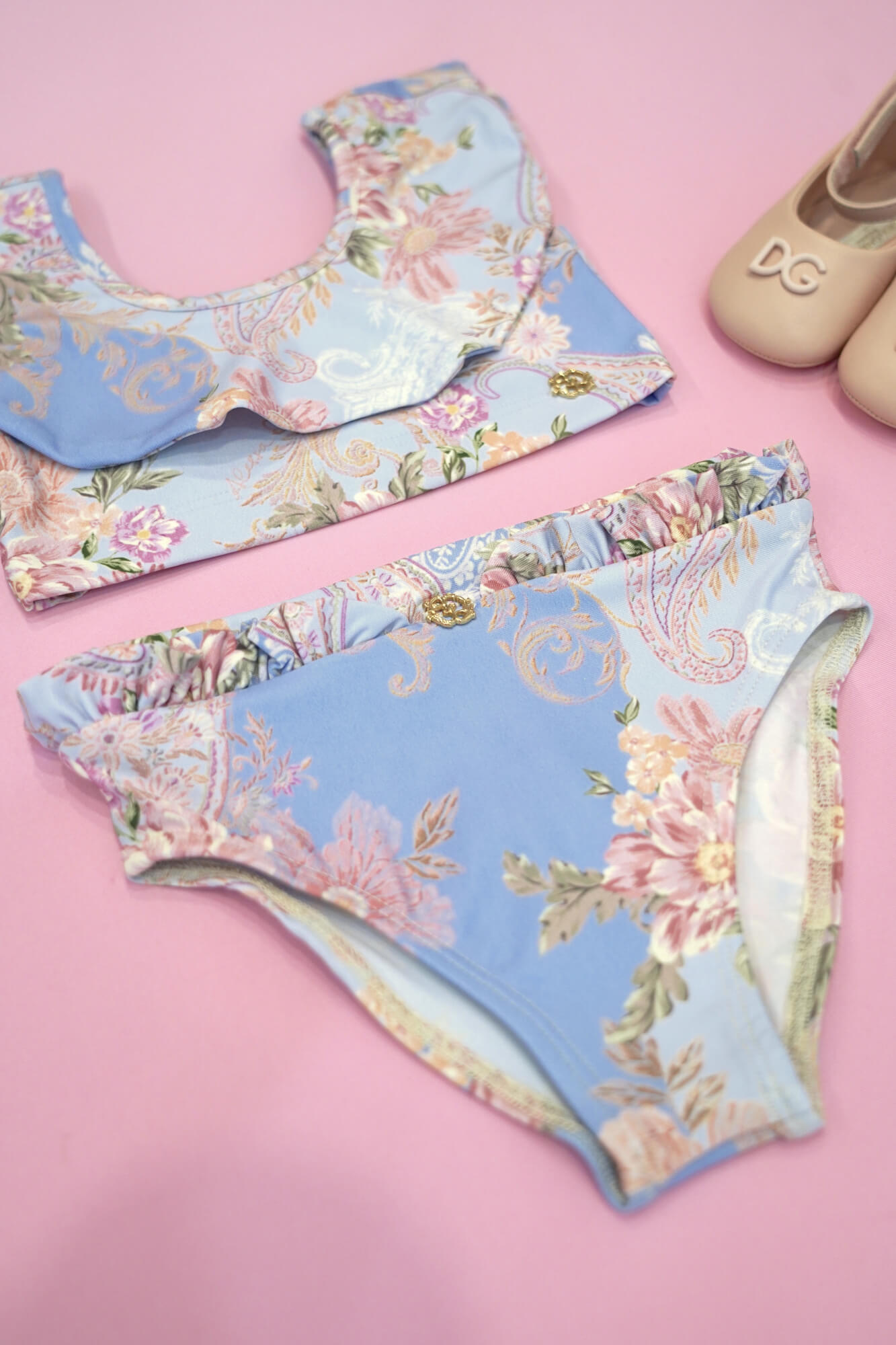 A Touch of Romance Mini Costume de baie Crop-Top - Vista Blue - Imagine 7
