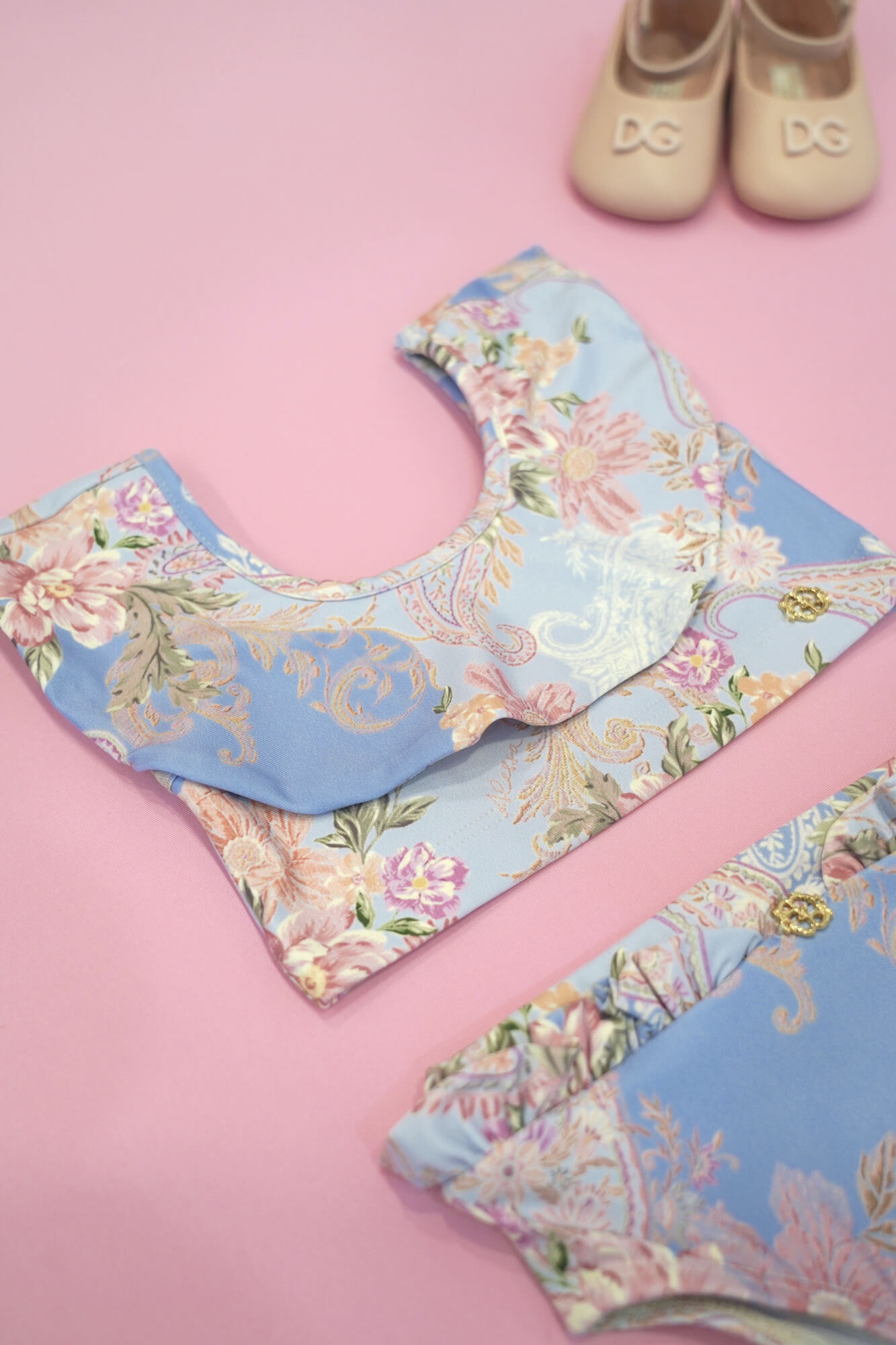 A Touch of Romance Mini Costume de baie Crop-Top - Vista Blue - Imagine 8