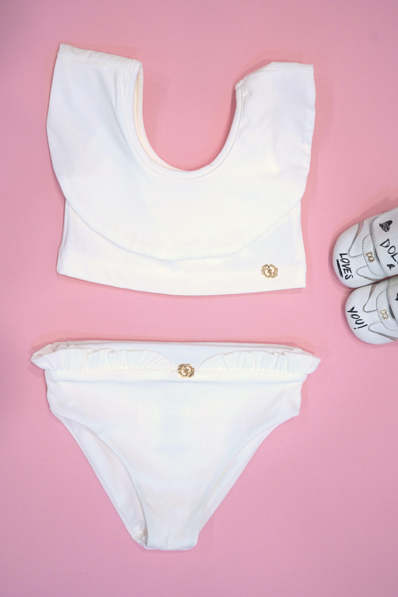 Eternal Sunshine mini Costum de baie Bikini Ruffles - Ecru - Imagine 6