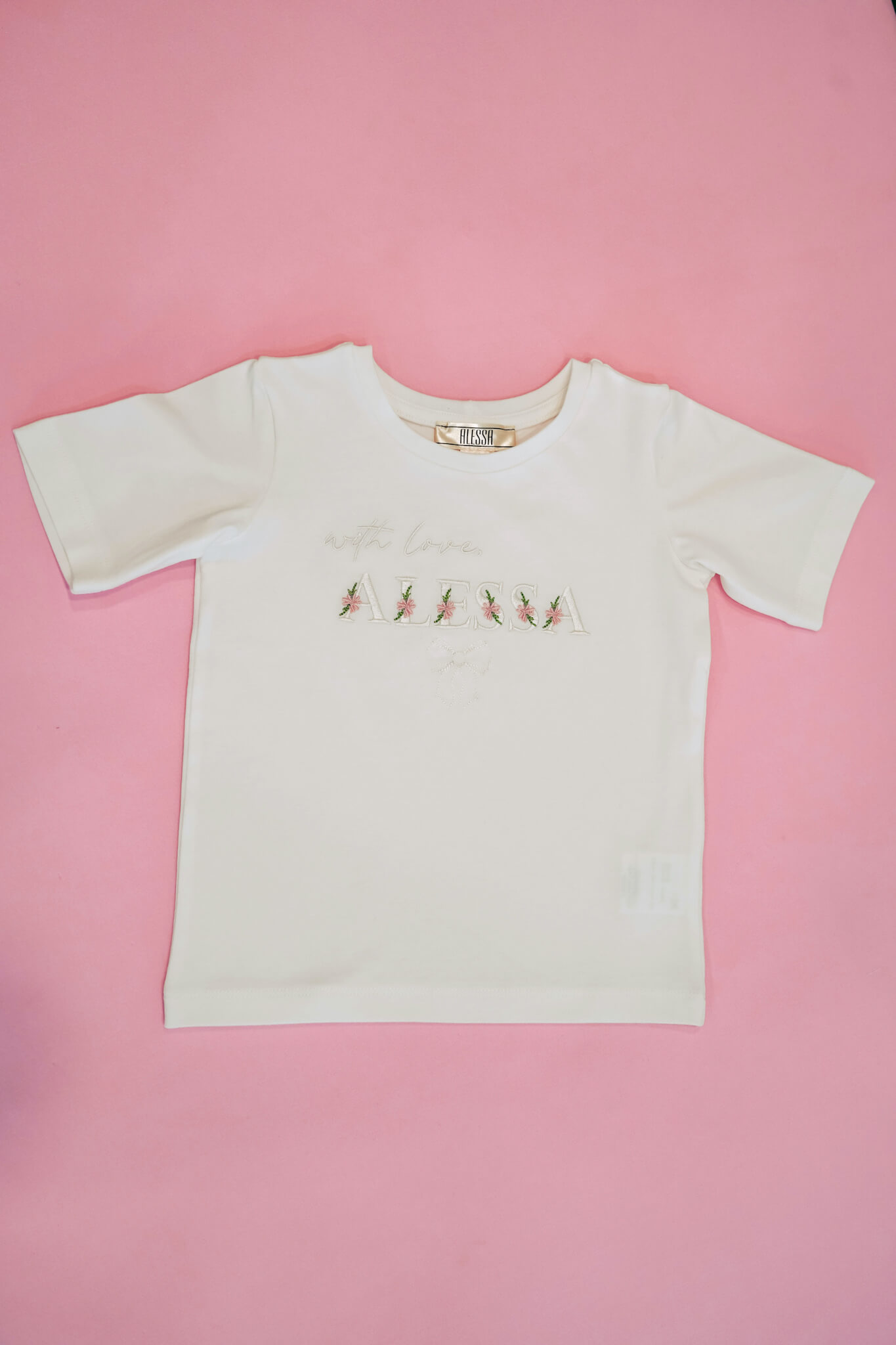 Spring Bloom Mini T-Shirt din Bumbac - Ecru - Imagine 7