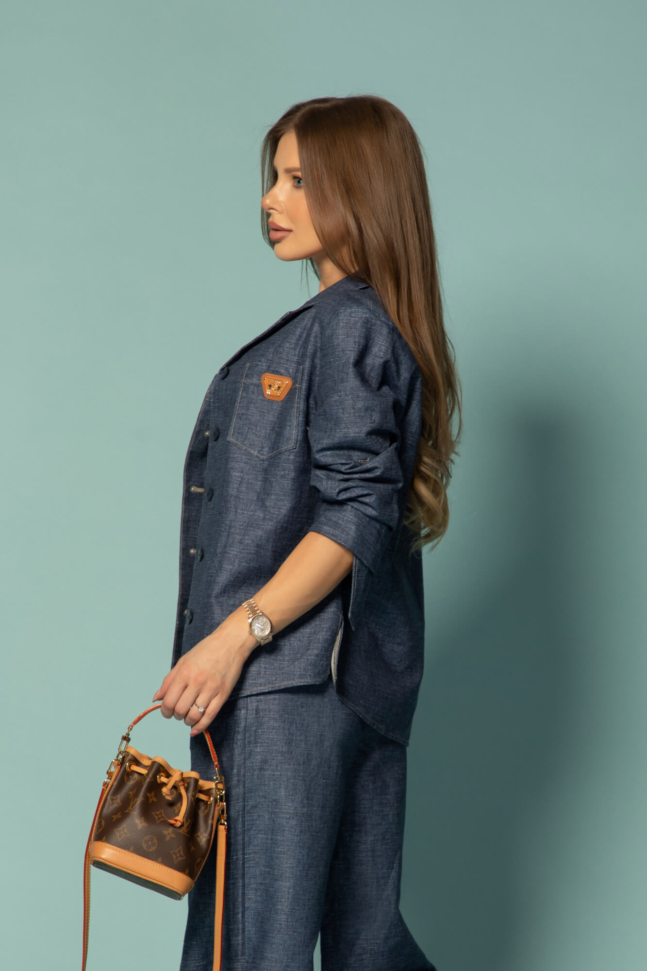 Cotton muse Crop-Top din Bumbac - Dark Blue - Imagine 24