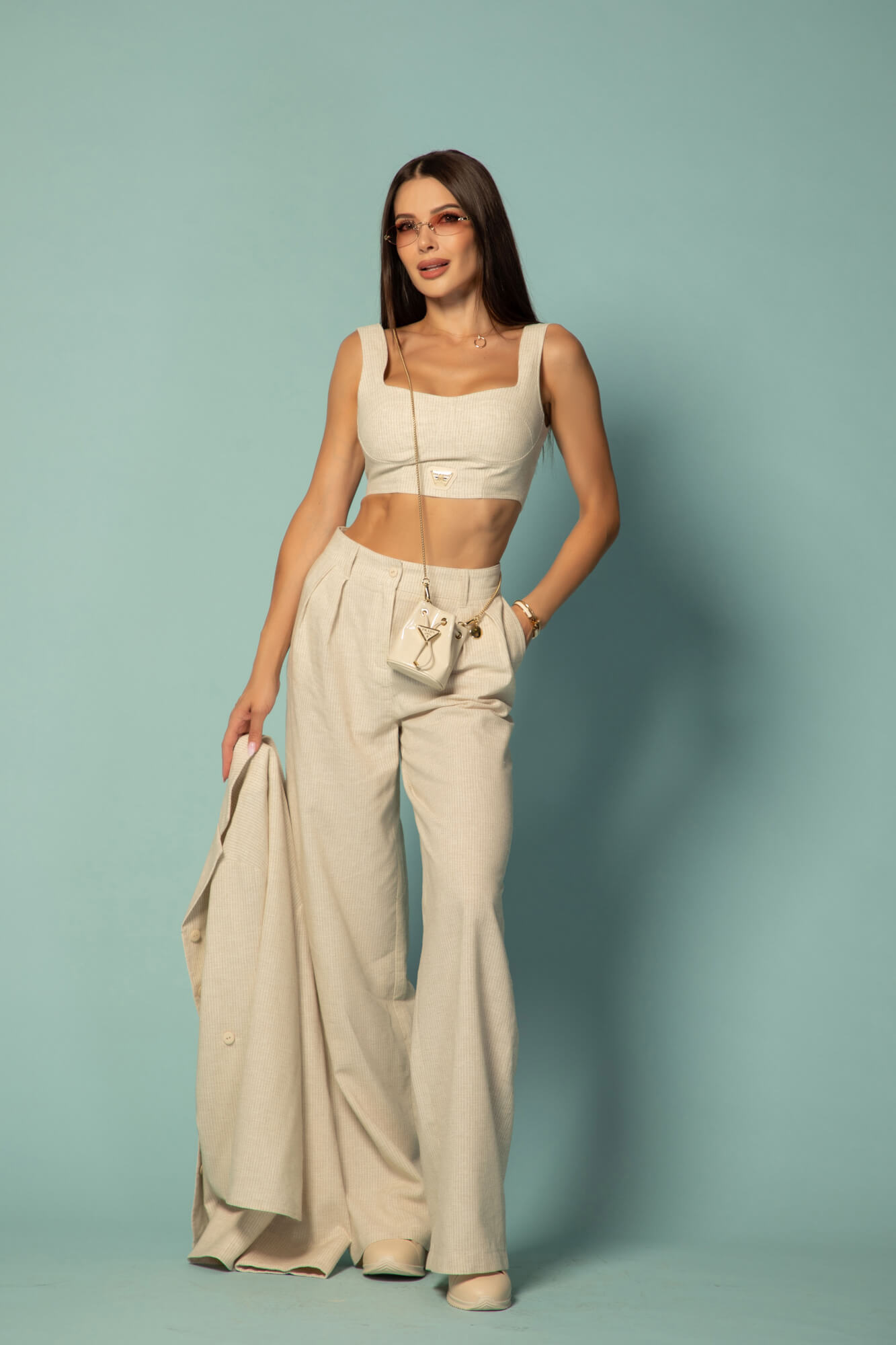 Linen Muse Cămașă Din In - Beige - Imagine 26