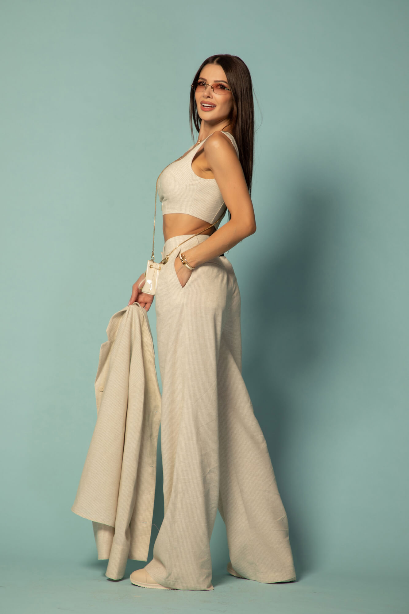 Linen Muse Cămașă Din In - Beige - Imagine 30