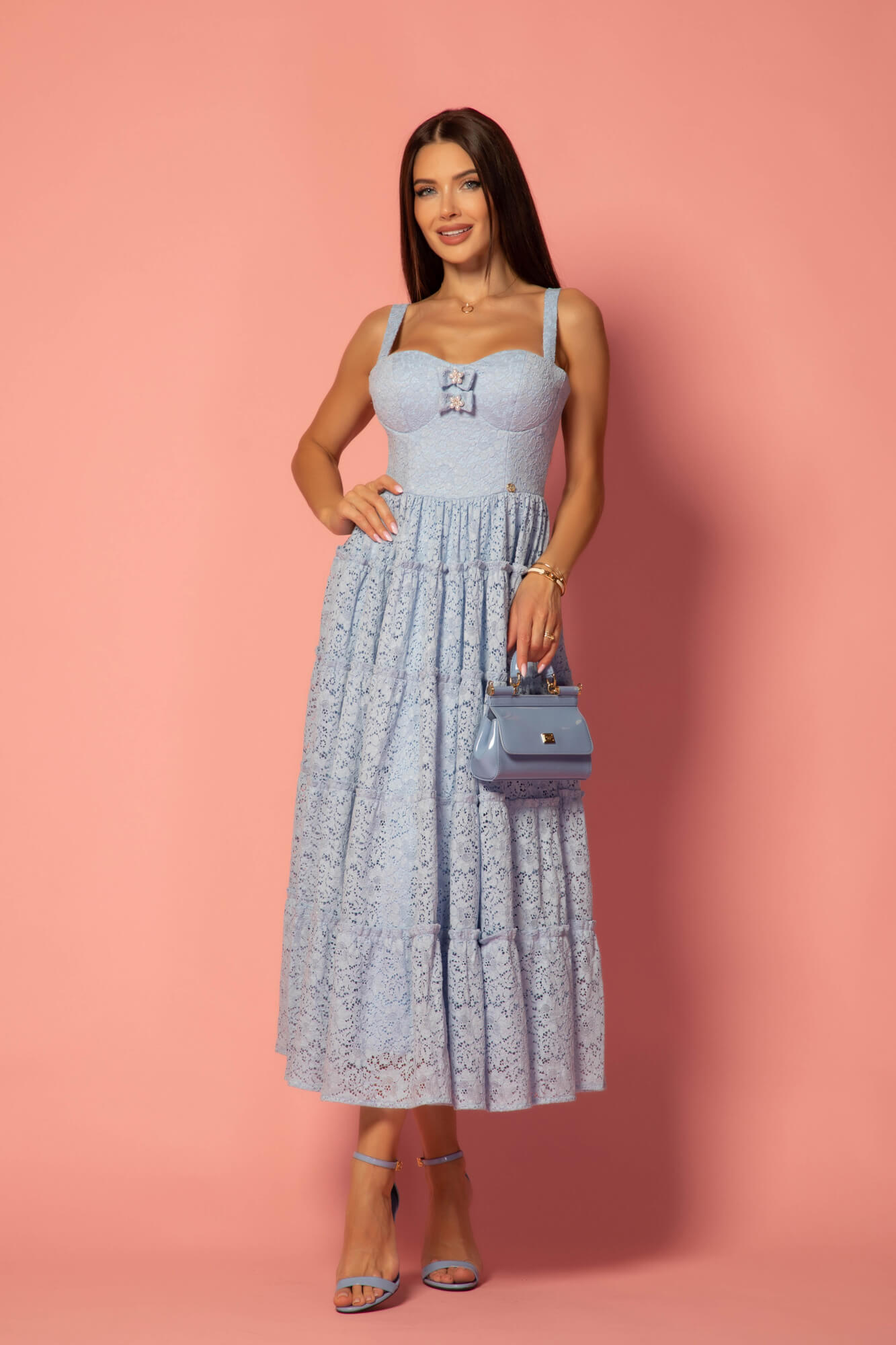Sky’s Embrace Rochie Midi - Blue - Imagine 8