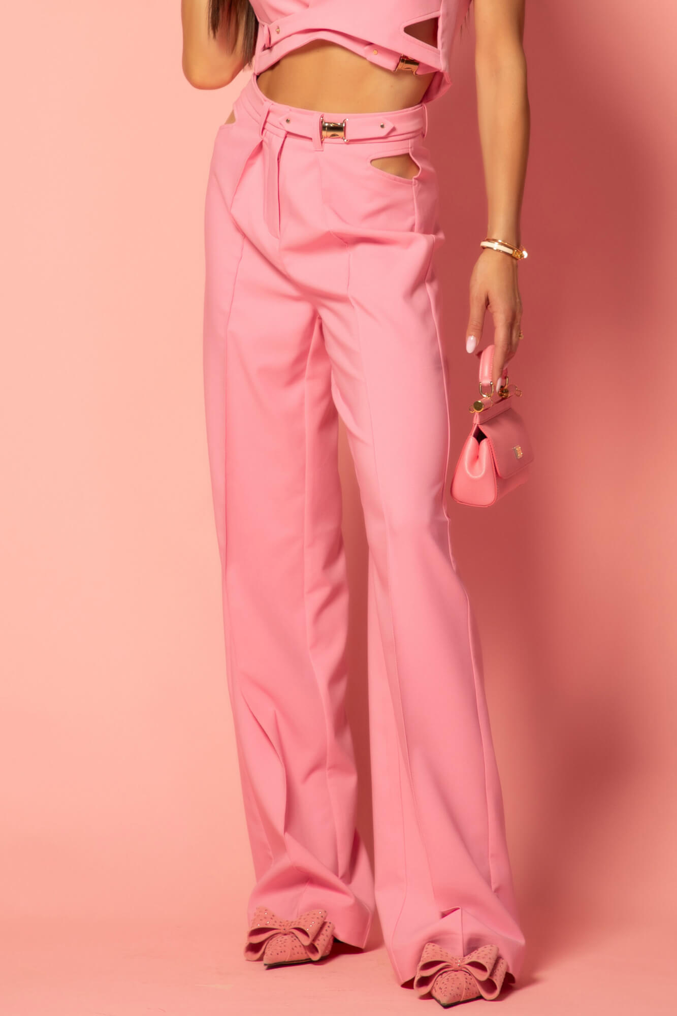 Messy Chic Pantaloni Lung - Pink - Imagine 14