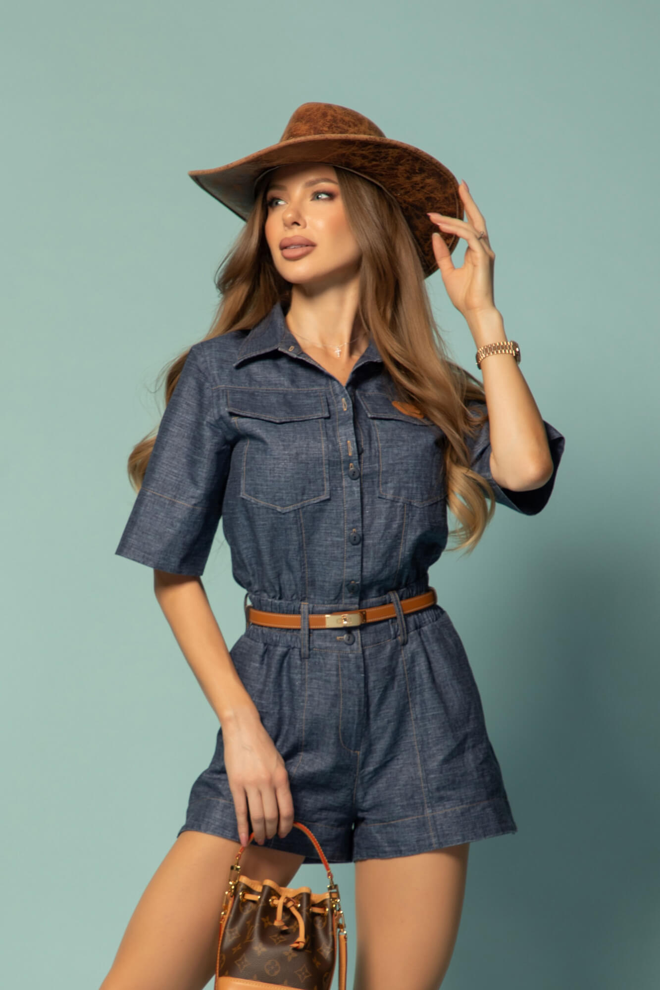 Cotton muse Salopetă Scurtă din Bumbac - Dark Blue - Imagine 13