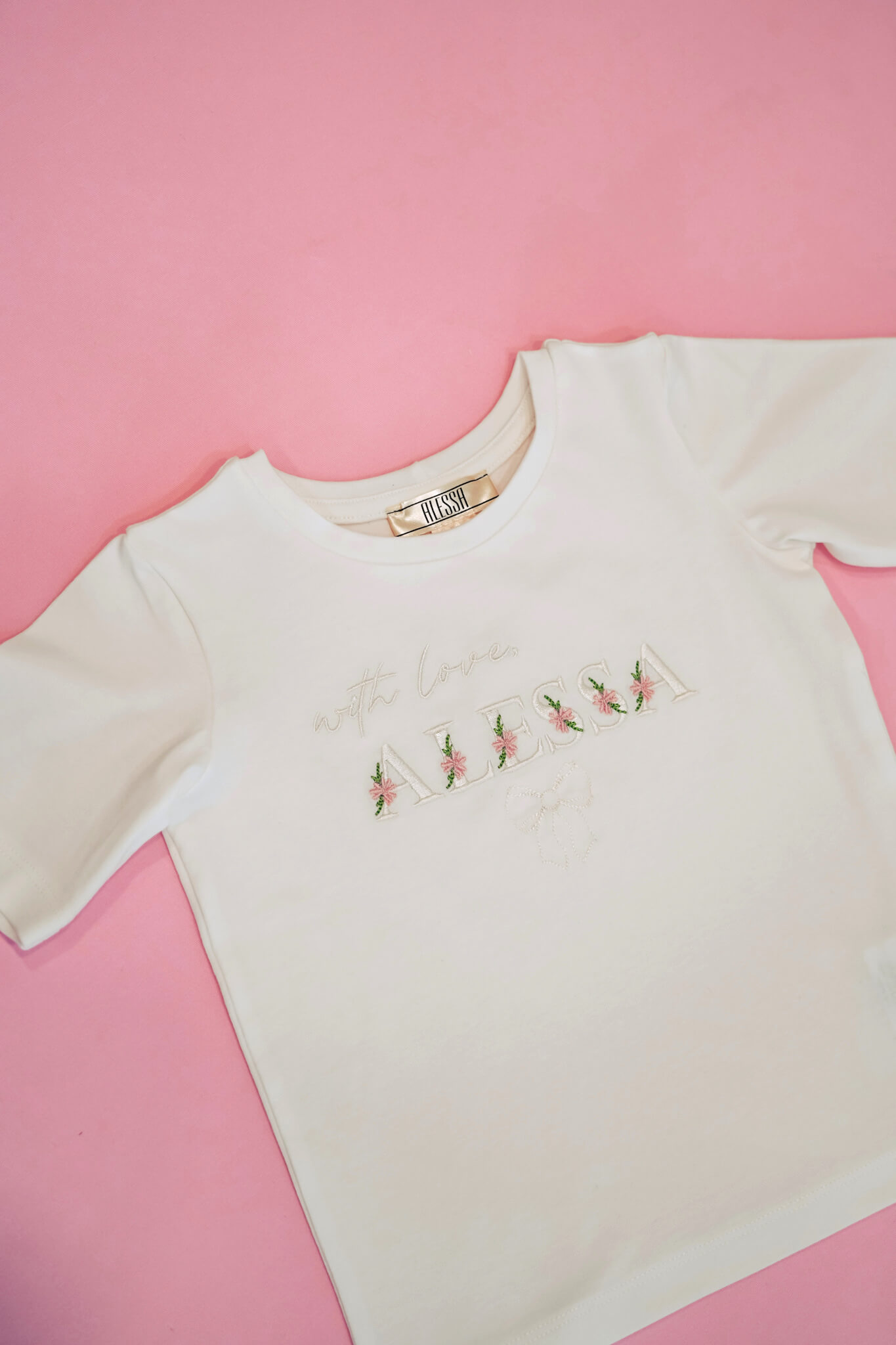 Spring Bloom Mini T-Shirt din Bumbac - Ecru - Imagine 8