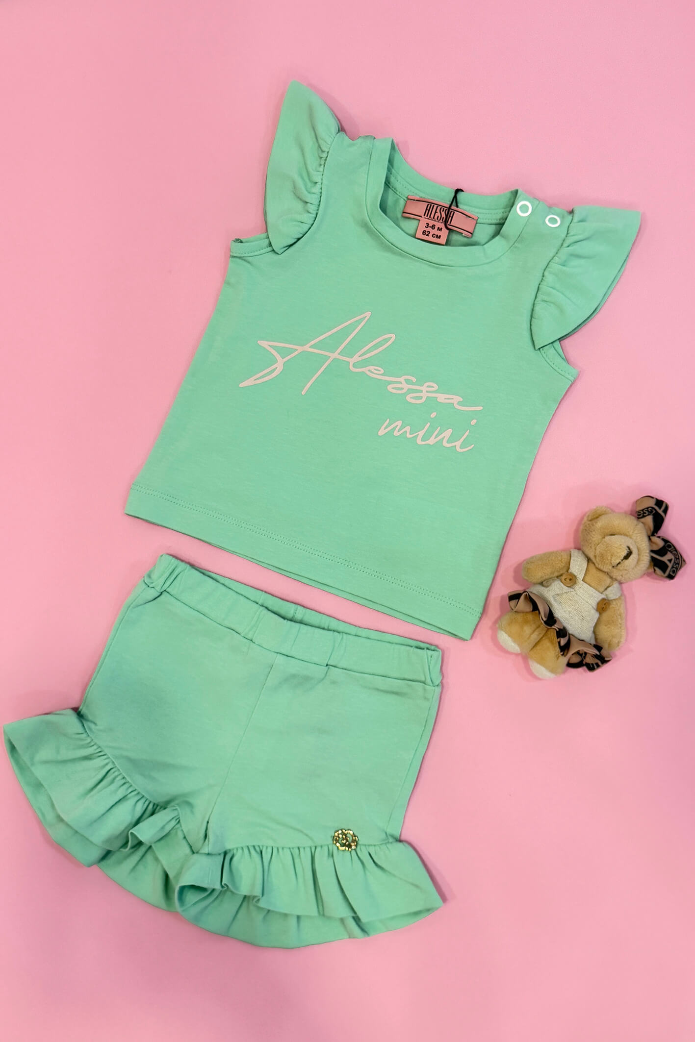 Baby Love Mini Pantalon Scurt - Mint - Imagine 6
