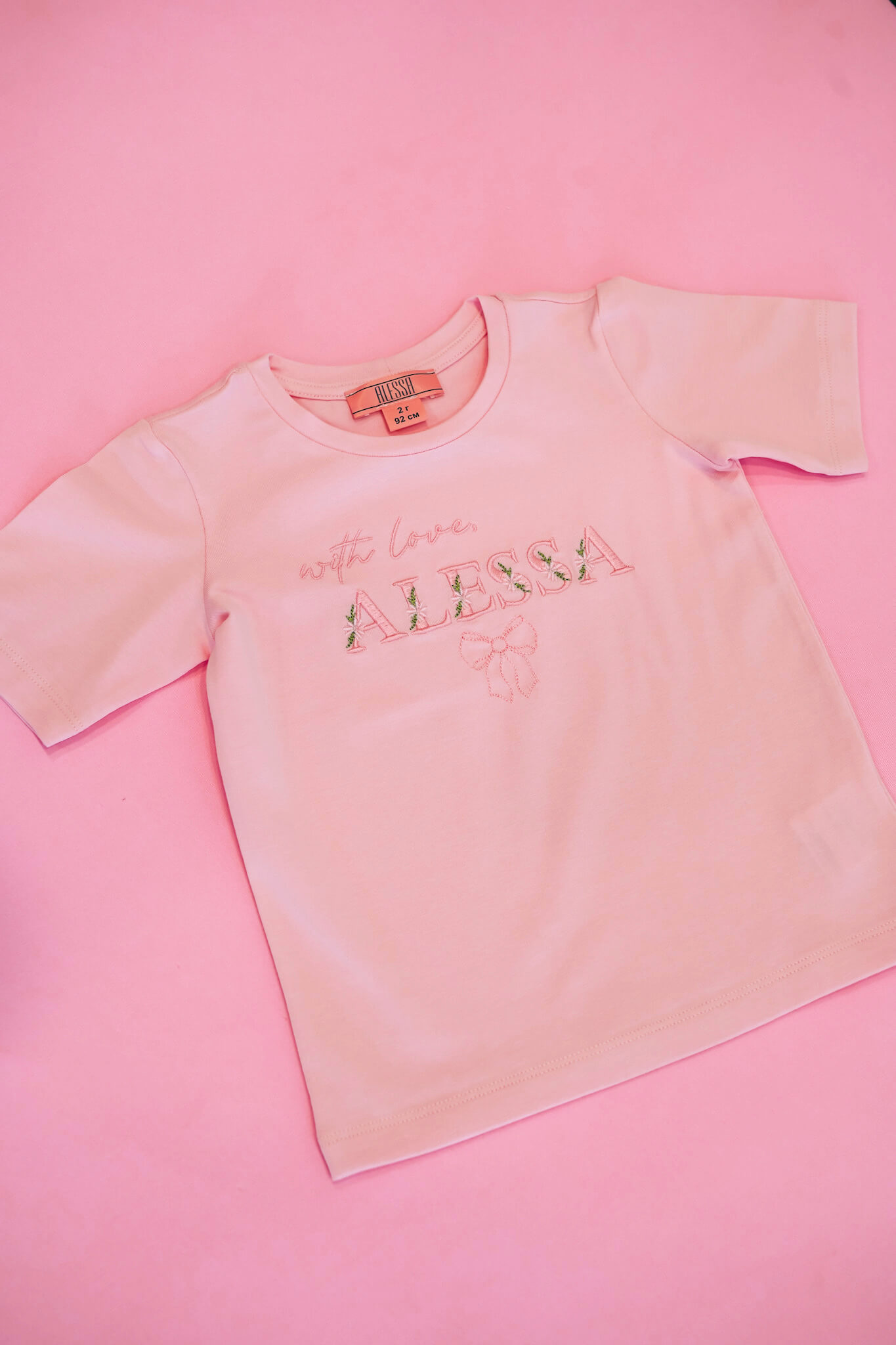 Spring Bloom Mini T-Shirt din Bumbac - Light Pink - Imagine 10