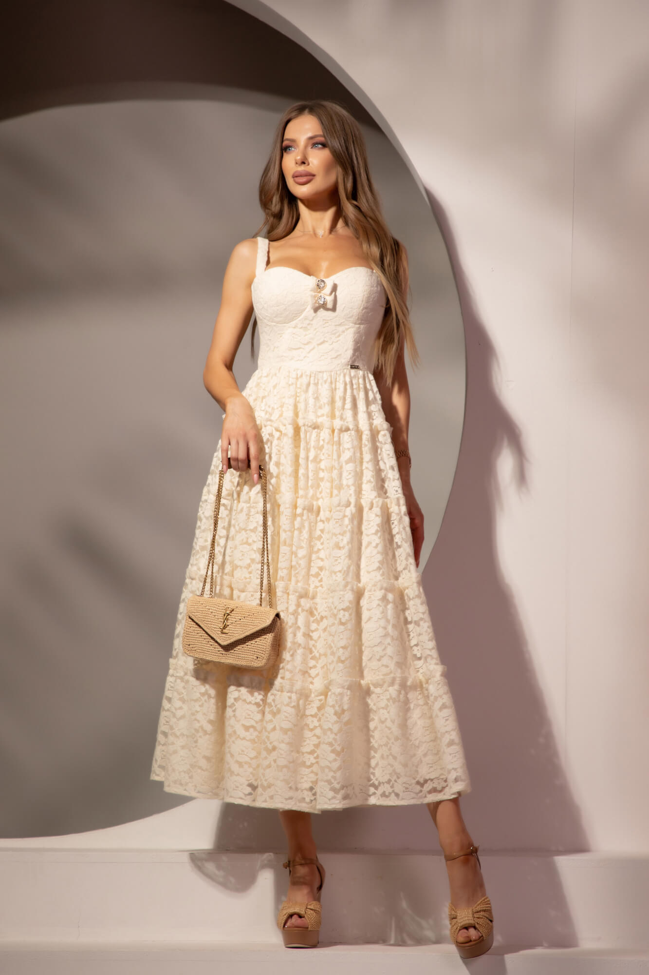 Rochie Midi Sky’s Embrace - Ecru - Imagine 12