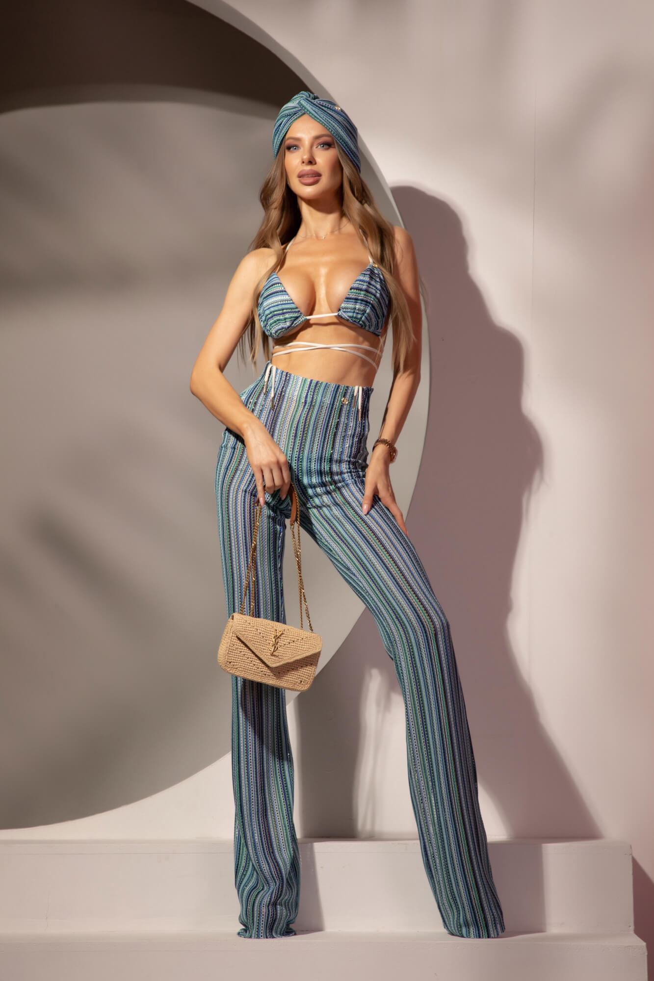 Bay Babe Top de baie Triunghiuri - Blue - Imagine 35