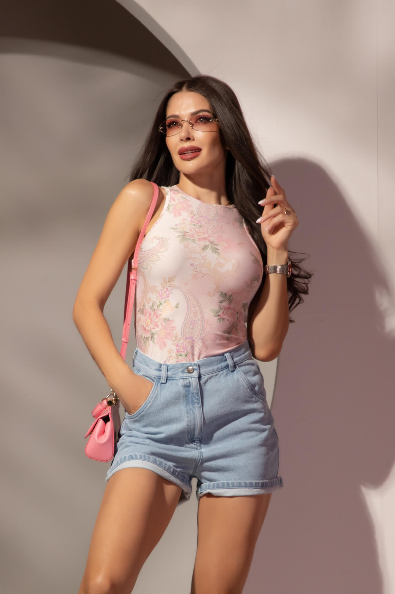 A Touch of Romance Top cu Decupaj Seducător - Pink - Imagine 19