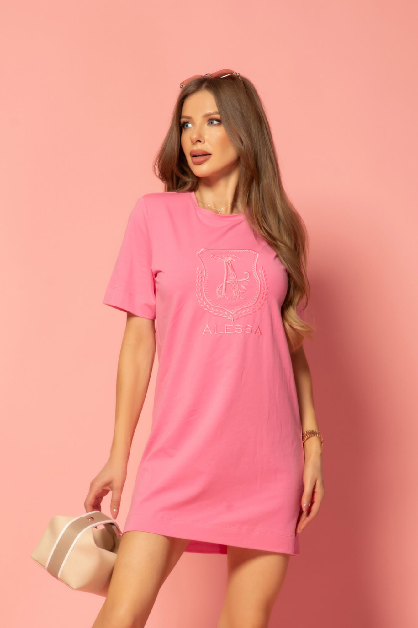 Inspire Insignia Rochie - Tricou cu broderie - Pink - Imagine 10