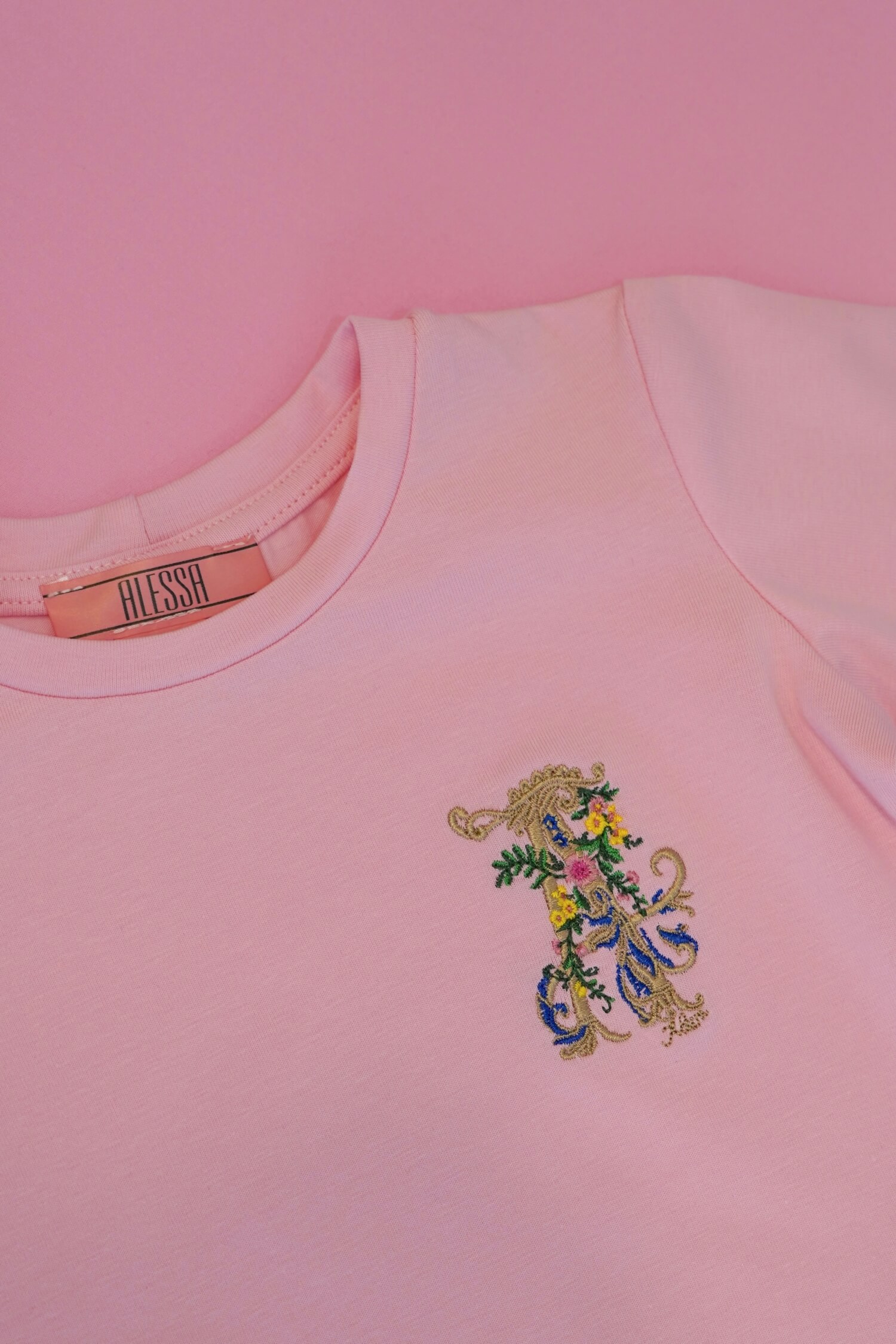 Alessa Royalty Mini T-Shirt cu broderie - Light Pink - Imagine 5