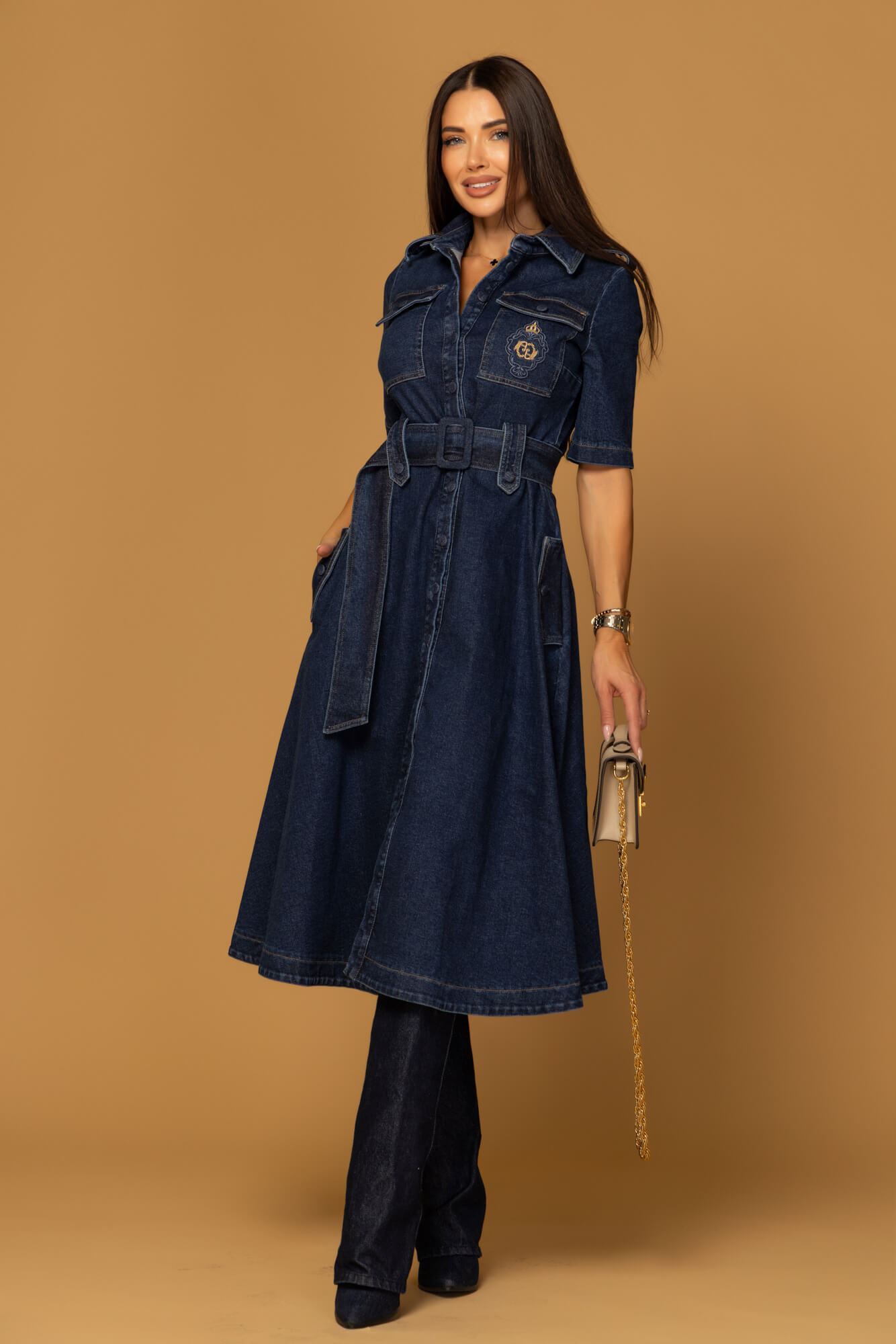 Elevated Essentials Rochie-trench - Denim - Imagine 11