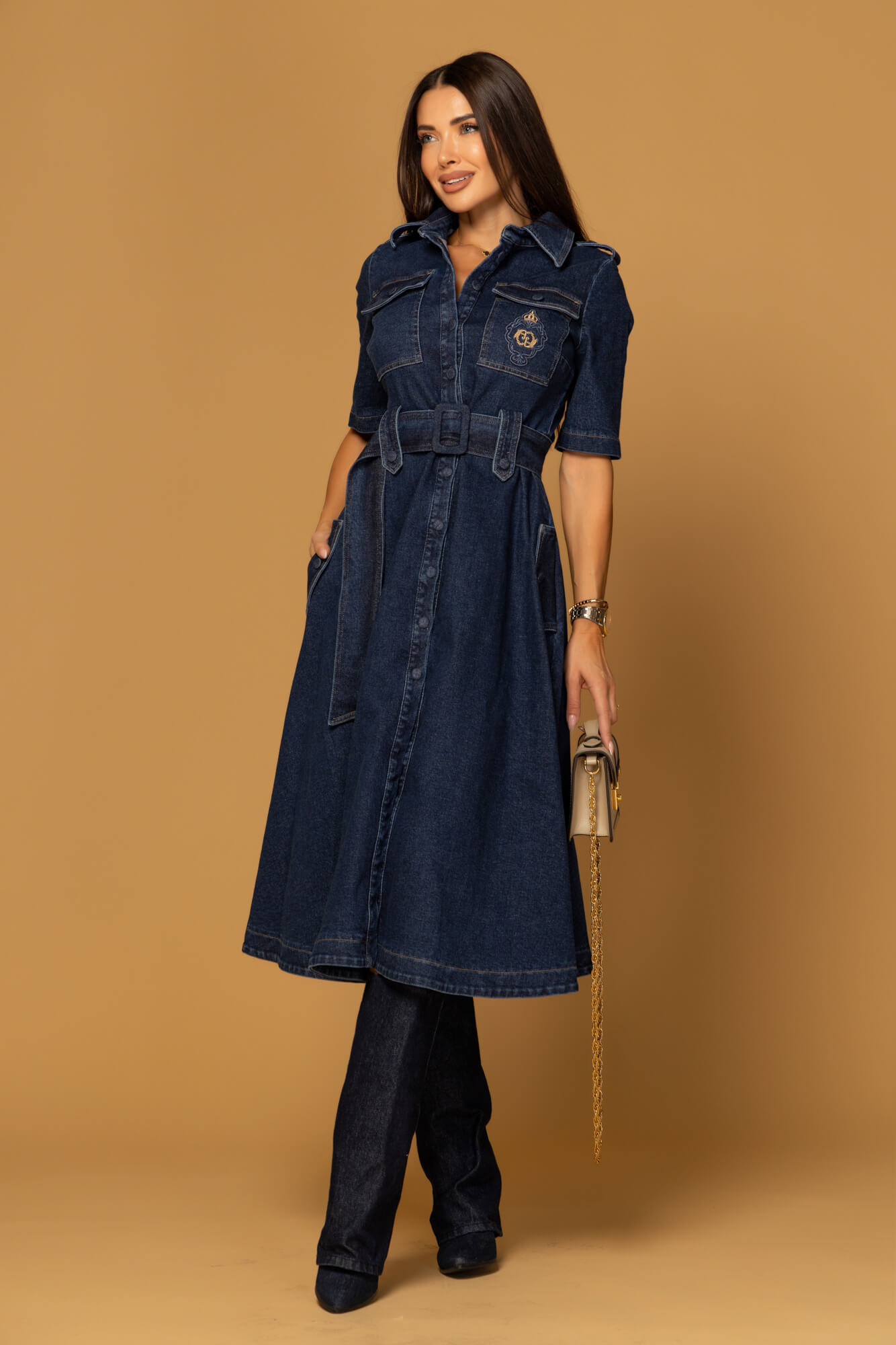 Elevated Essentials Rochie-trench - Denim - Imagine 13