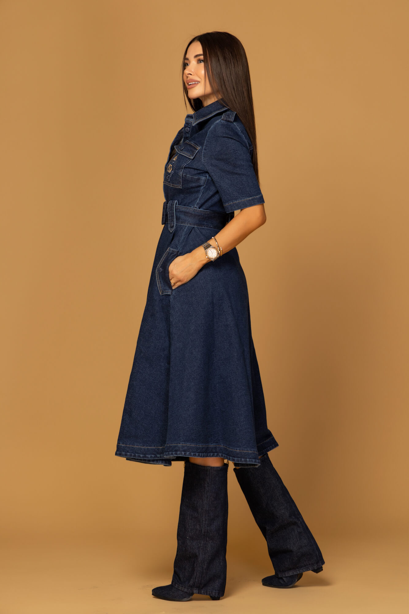 Elevated Essentials Rochie-trench - Denim - Imagine 14