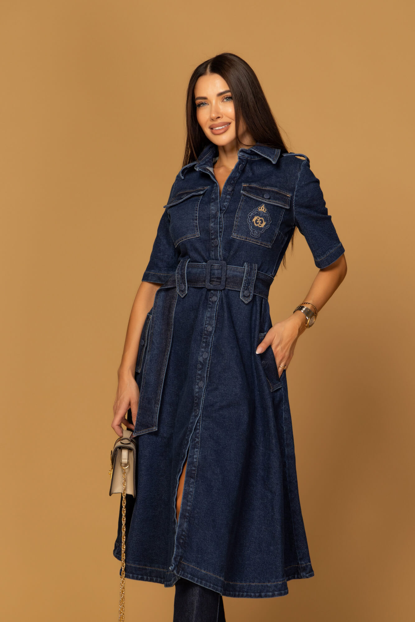 Elevated Essentials Rochie-trench - Denim - Imagine 10