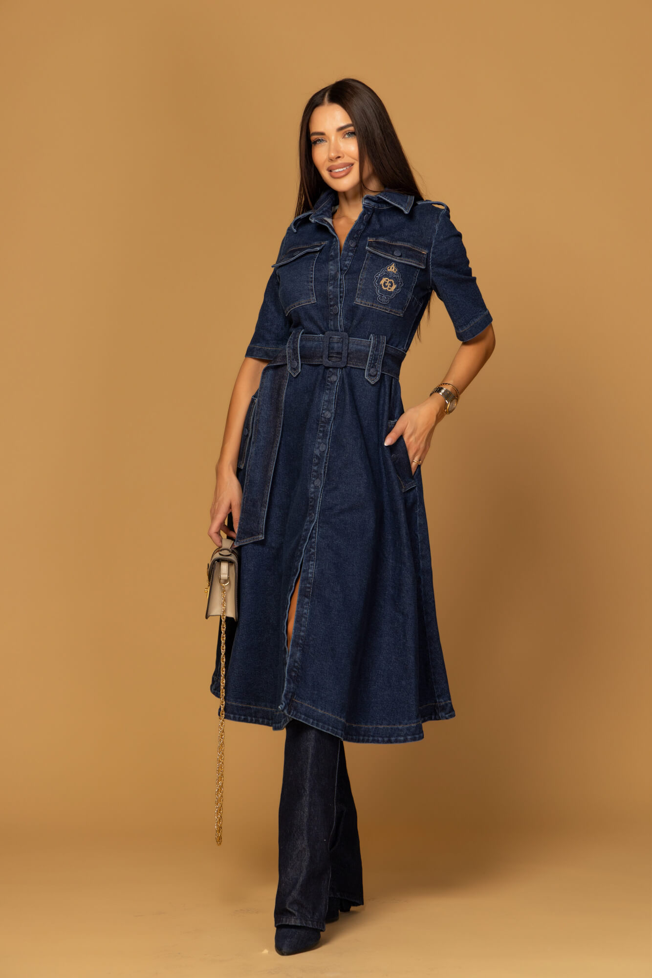 Elevated Essentials Rochie-trench - Denim - Imagine 15