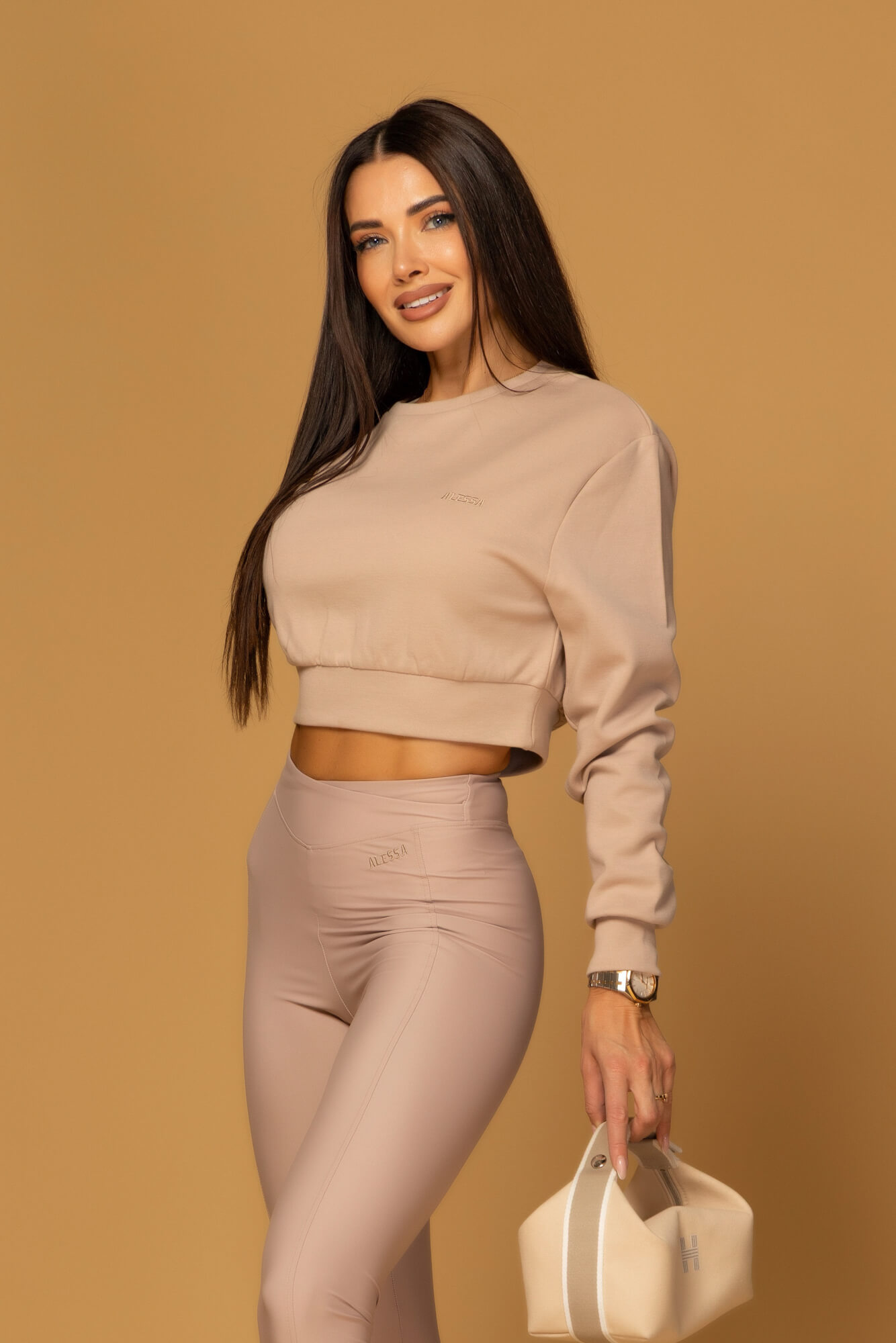 Bluza Sport Scurtă Everyday Energy - Nude - Imagine 11