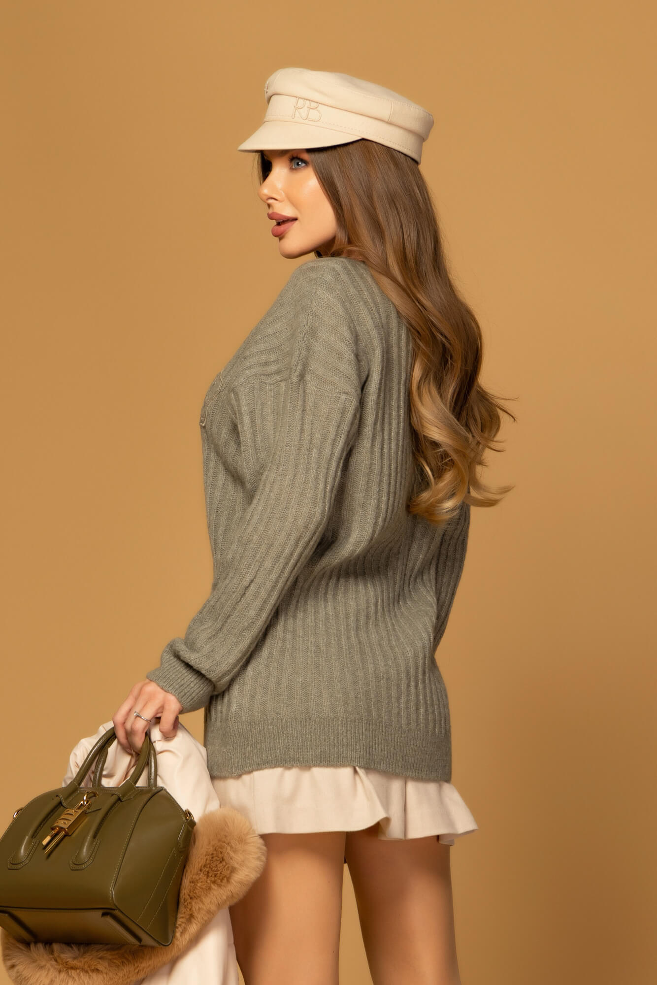Wool Poise Pulover din lână - Light Green - Imagine 35