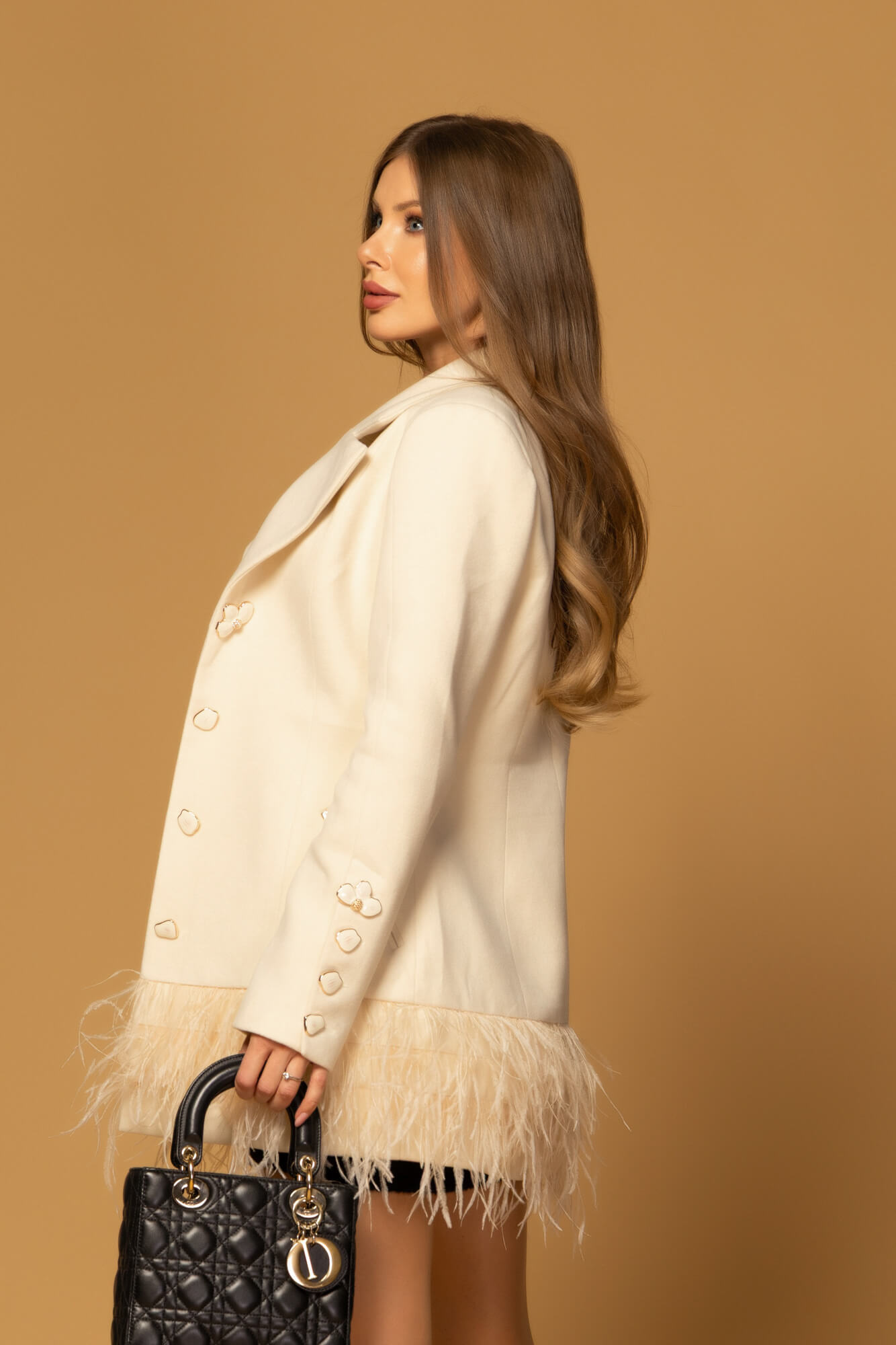 Feather & Fleur Palton cu pene naturale - Imagine 29