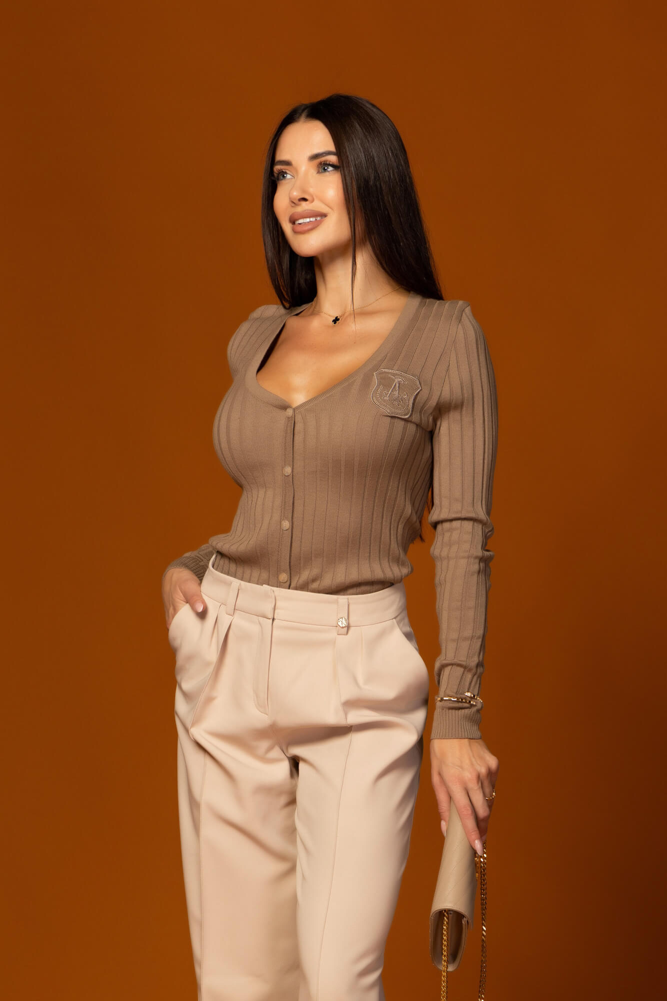 Pastel muse Bluză cu mânecă lungă - hazelnut - Imagine 10