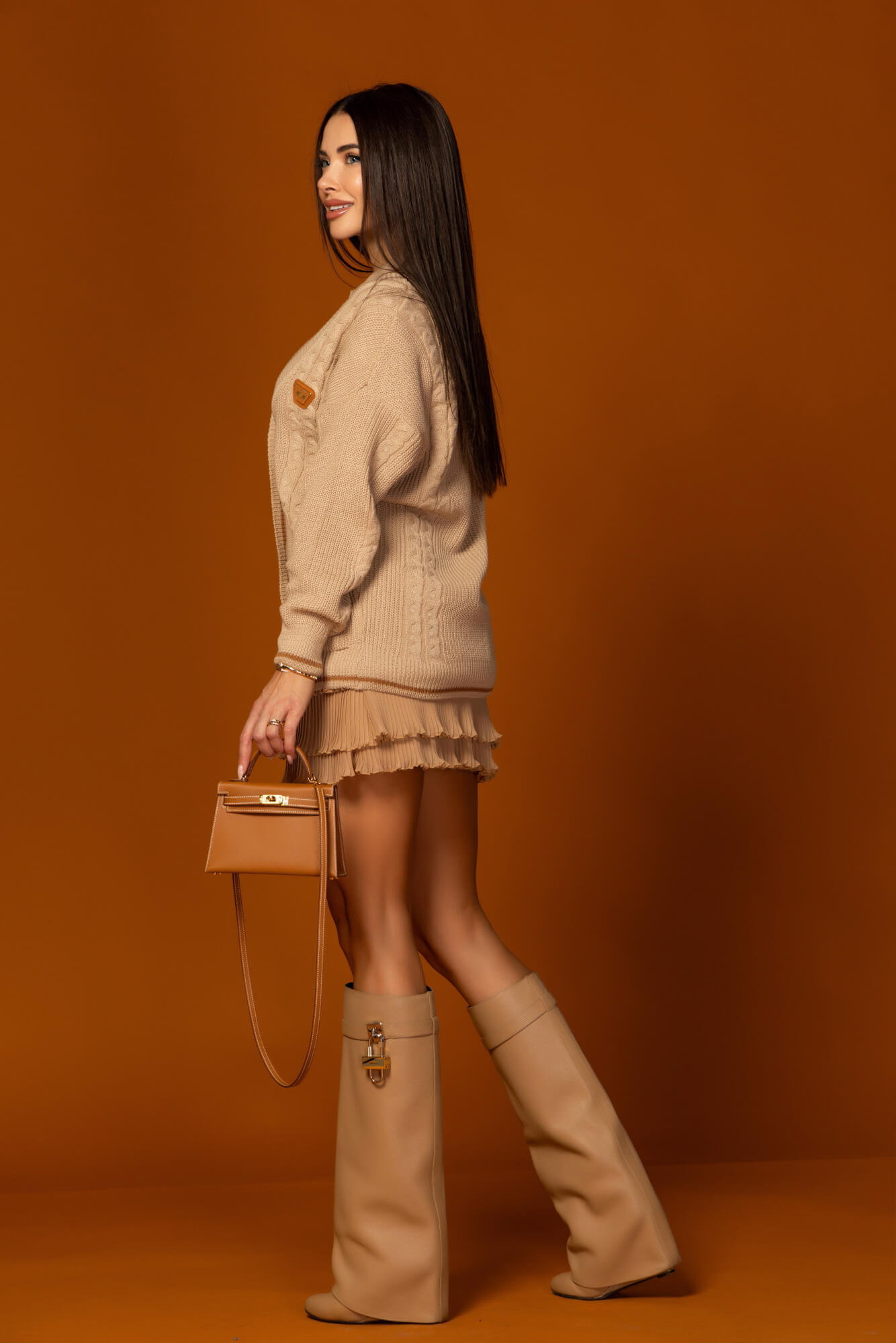 Forever Luxe Vestă Tricotată - beige - Imagine 17