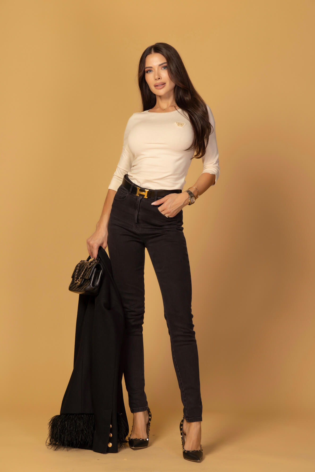 Elite Insignia bluză cu mânecă 3/4 - Soft Beige - Imagine 10