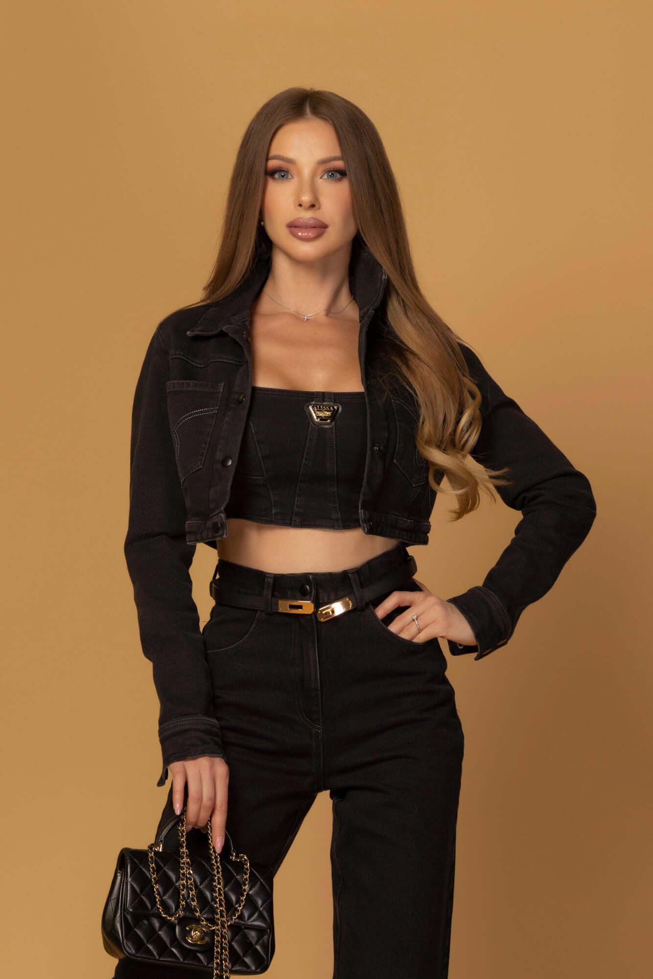 Denim Society Blugi drepți - Black - Imagine 20
