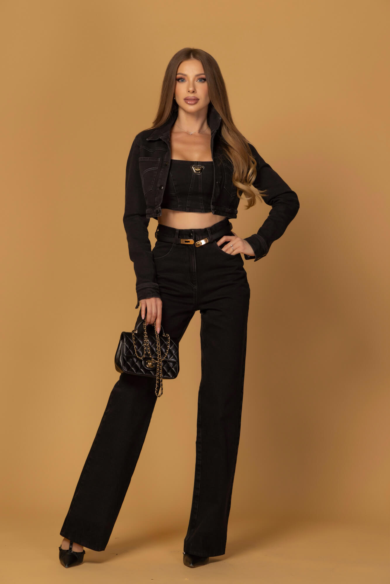 Denim Society Blugi drepți - Black - Imagine 21