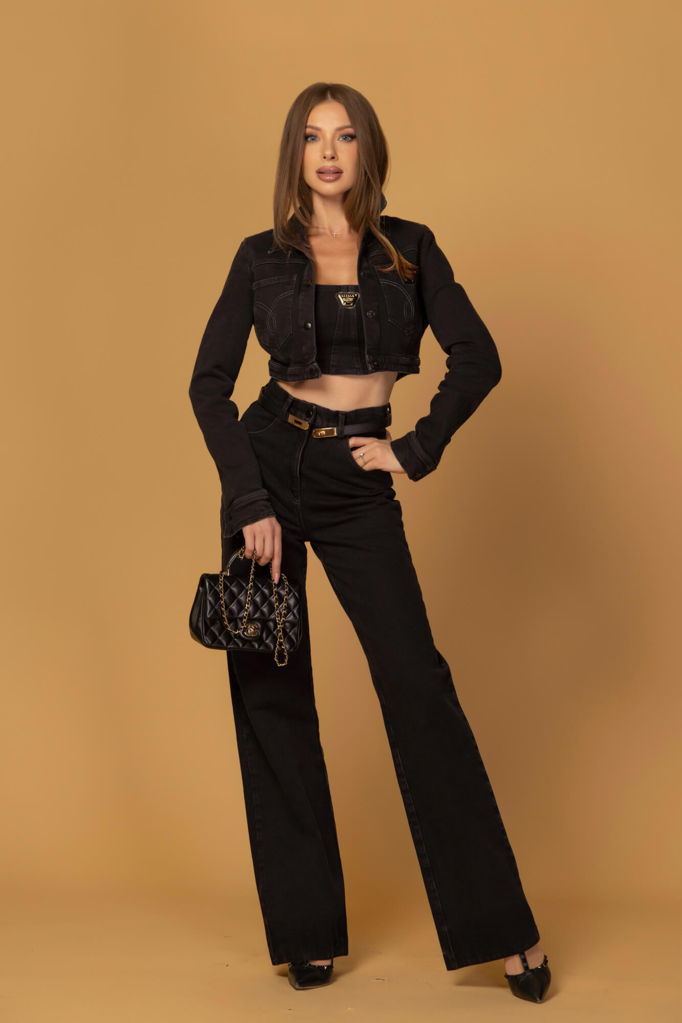 Denim Society Jachetă scurtă din denim - Black - Imagine 18