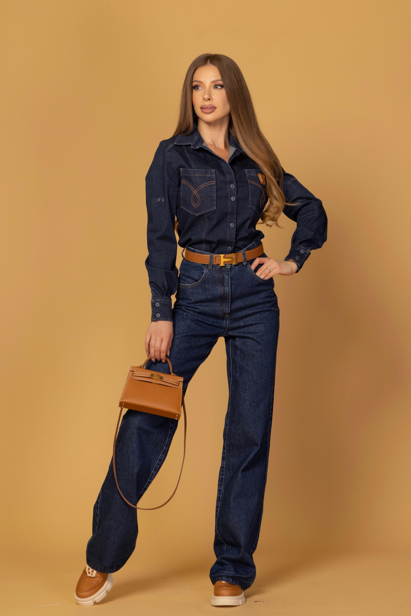 Denim Society Cămașă Din Denim - Dark Blue - Imagine 13