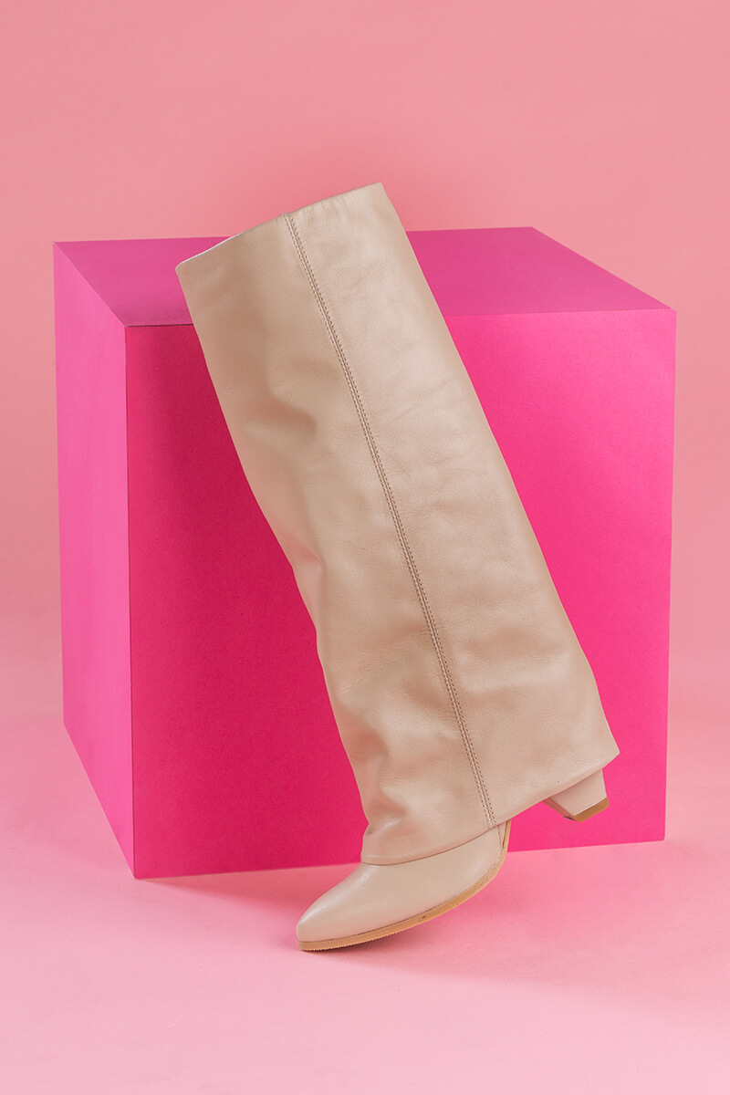 Strut Perfection Cizme - Taupe - Imagine 16