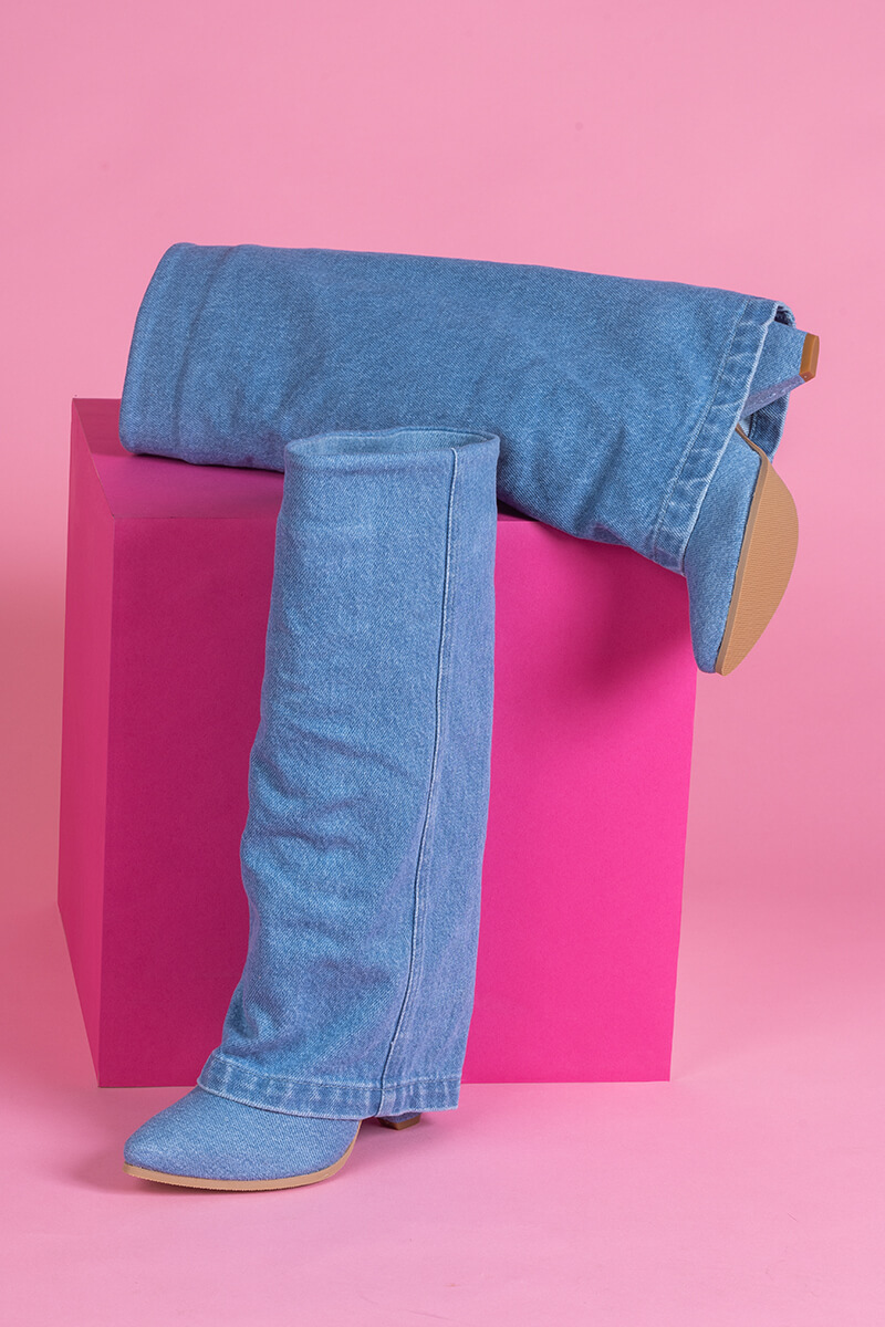 Strut Perfection Cizme - Denim - Imagine 17