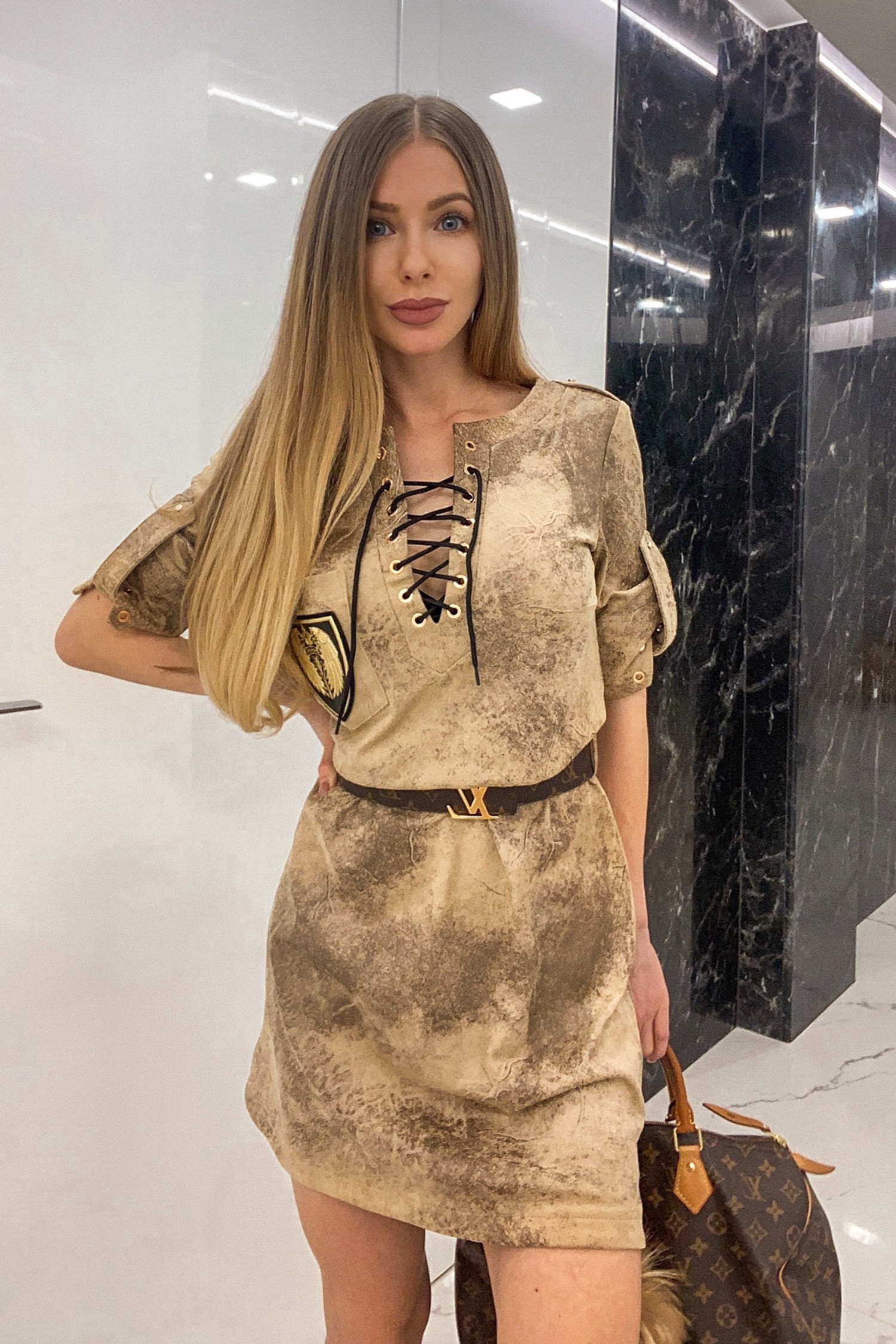 Little troublemaker Rochie-cămașă - iced coffee - Imagine 8
