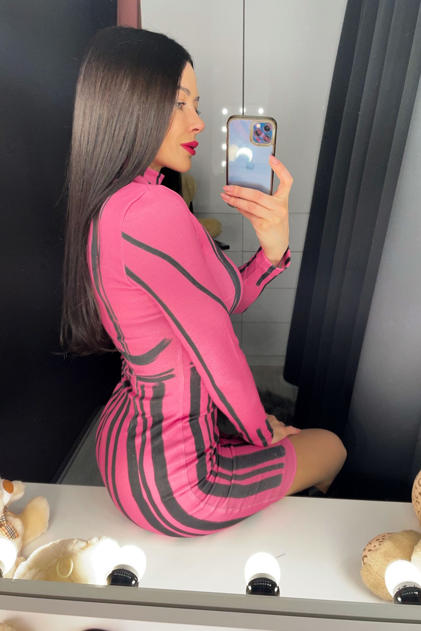 Focus On Myself Bodycon Rochie din tricot - Roz - Imagine 11