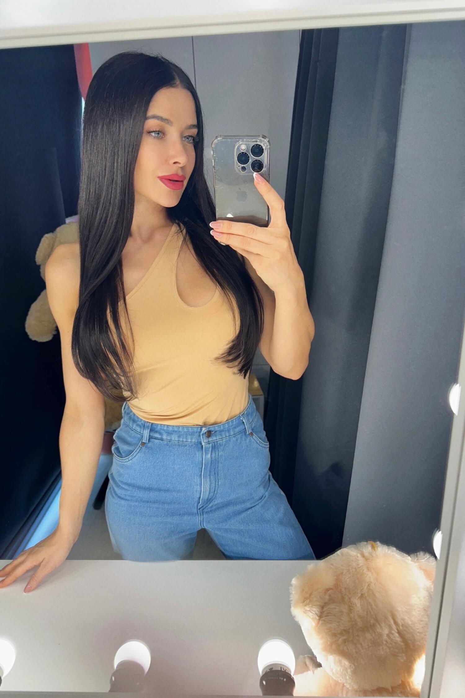 Sexy Choice Top cu un singur umăr - Nude - Imagine 5