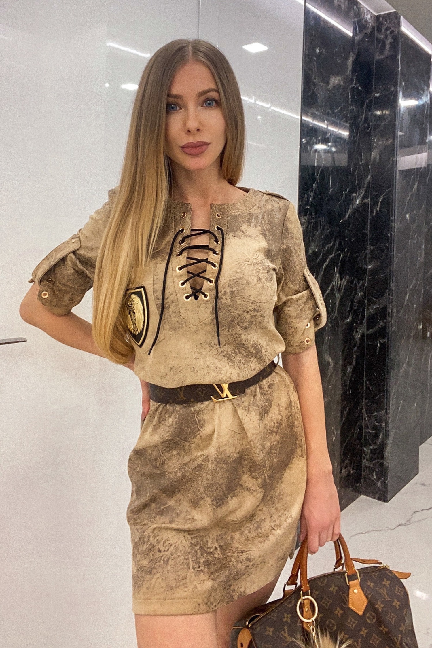 Little troublemaker Rochie-cămașă - iced coffee - Imagine 7