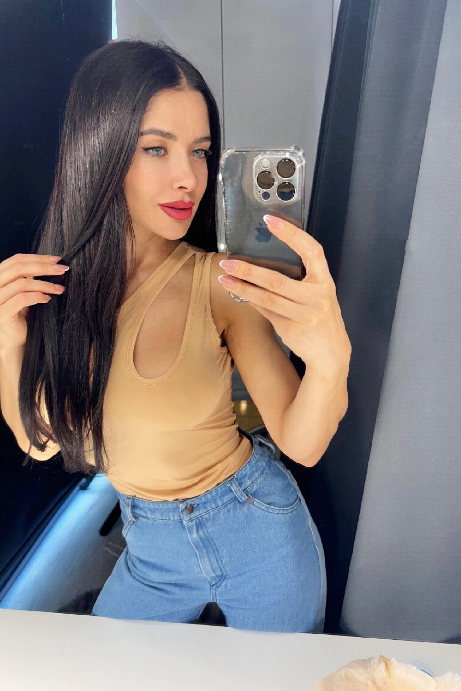 Sexy Choice Top cu un singur umăr - Nude - Imagine 6