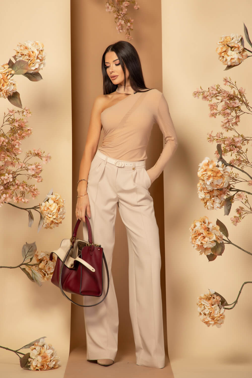 Pantaloni Oversized Nonchalance - Soft Beige - Imagine 28
