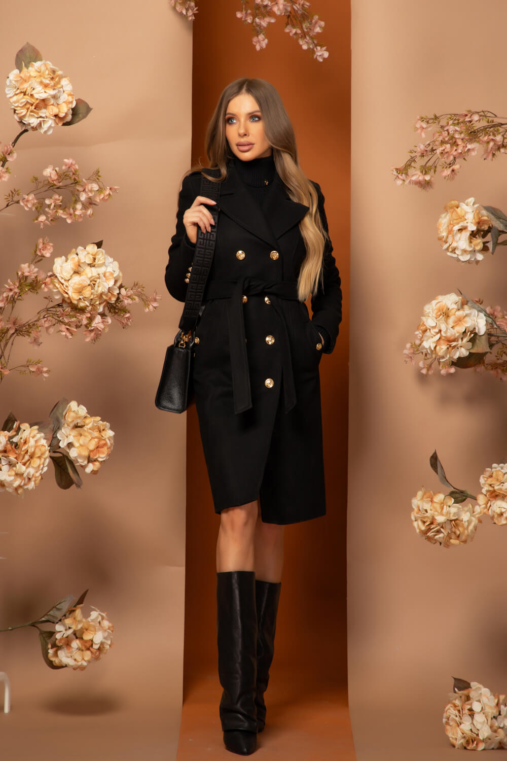 Chic Catch Palton Cu Lână - Black - Imagine 24